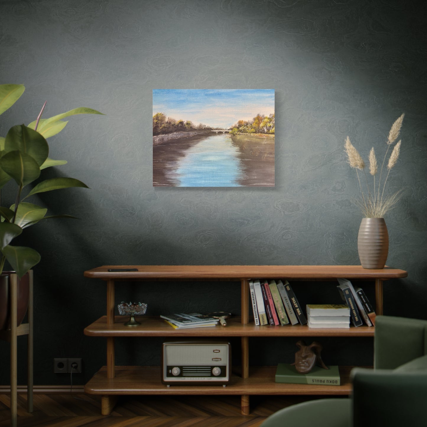 Scenic Tiber River, Rome Matte Canvas, Stretched, 1.25". Available in sizes from 10” x 8”-30” x 24”