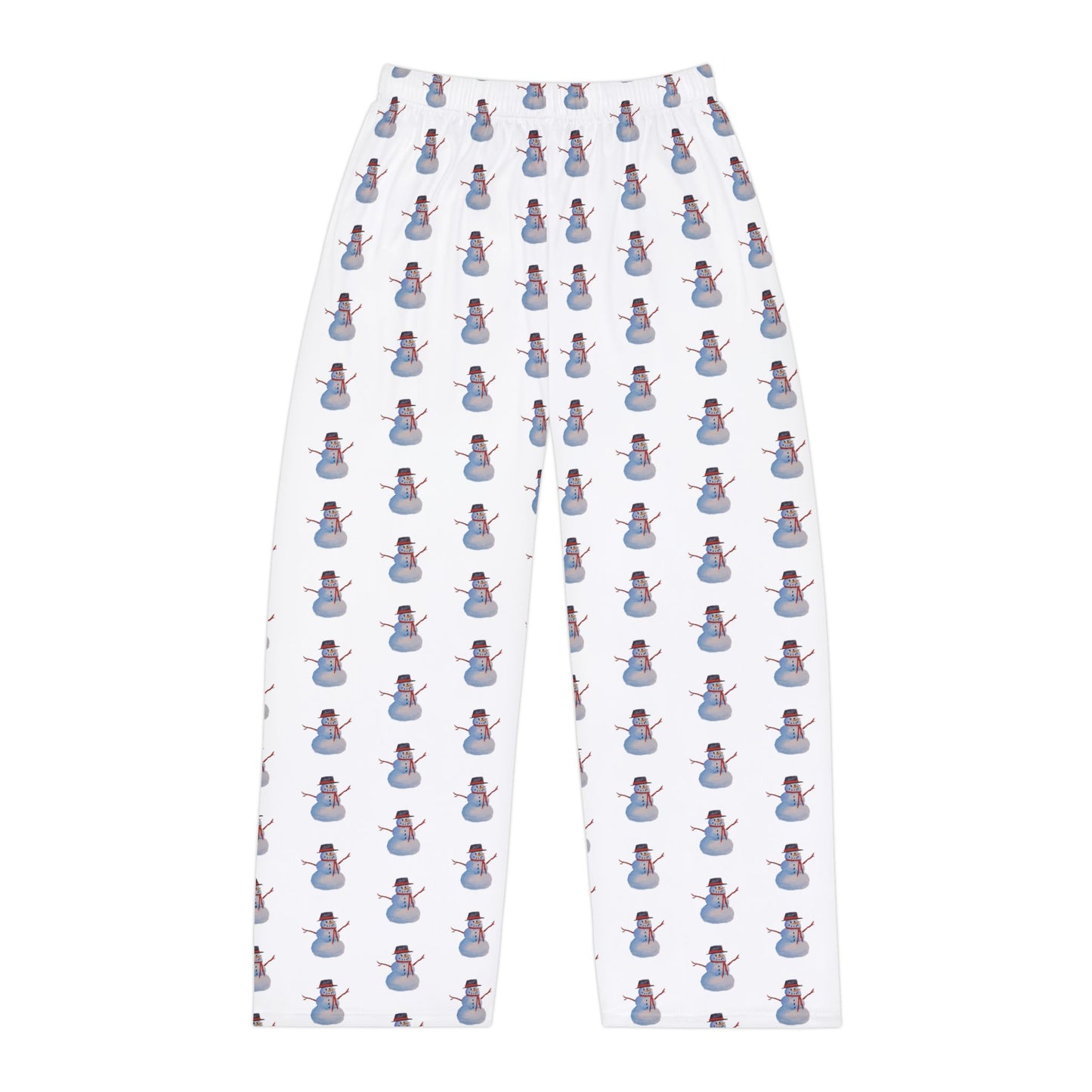Comfy Men's Whimsical Snowman Pajama Pants. Available in sizes from XS-4XL