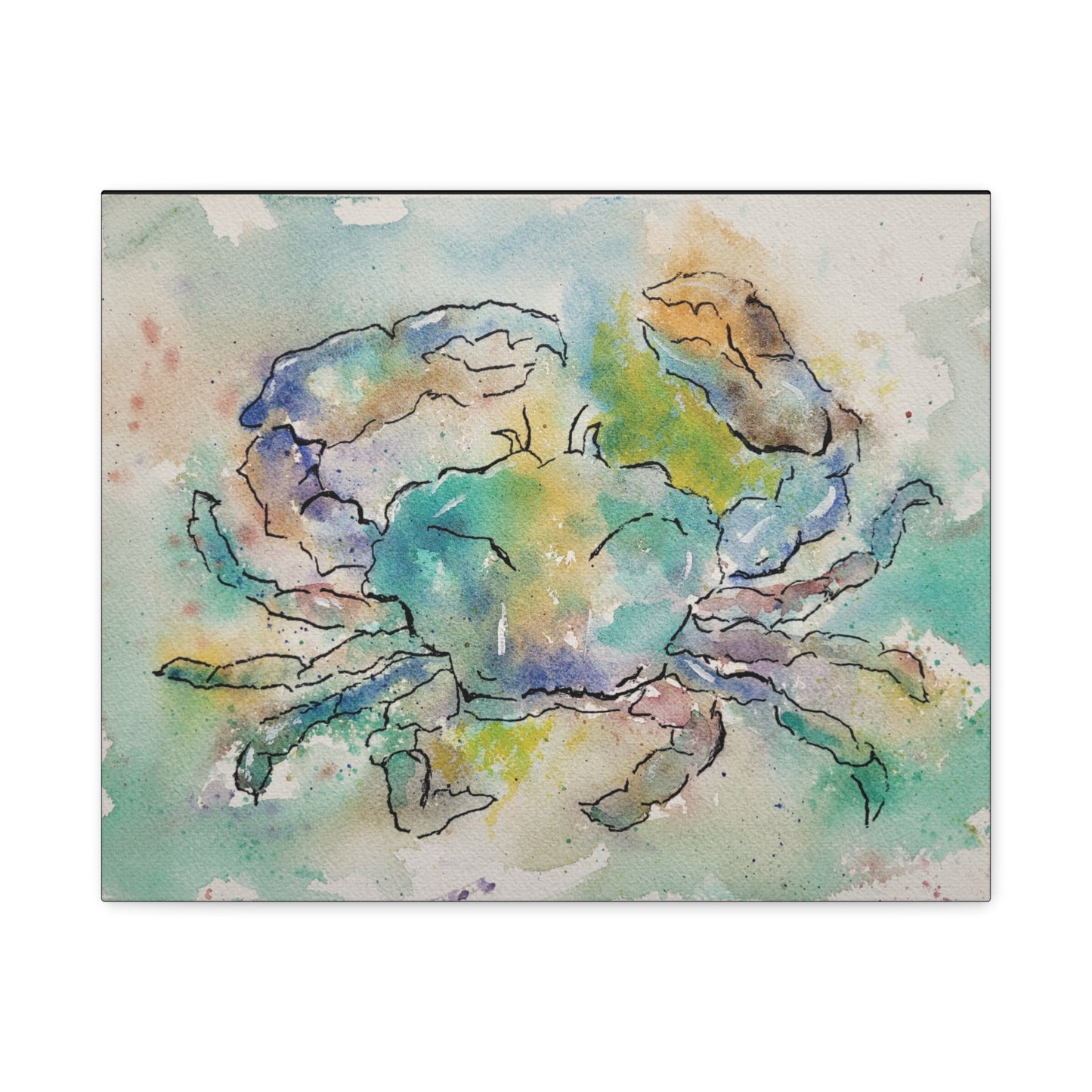 Blue Crab Matte Canvas, Stretched, 1.25". Available in sizes 10” x 8”-20” x 16”