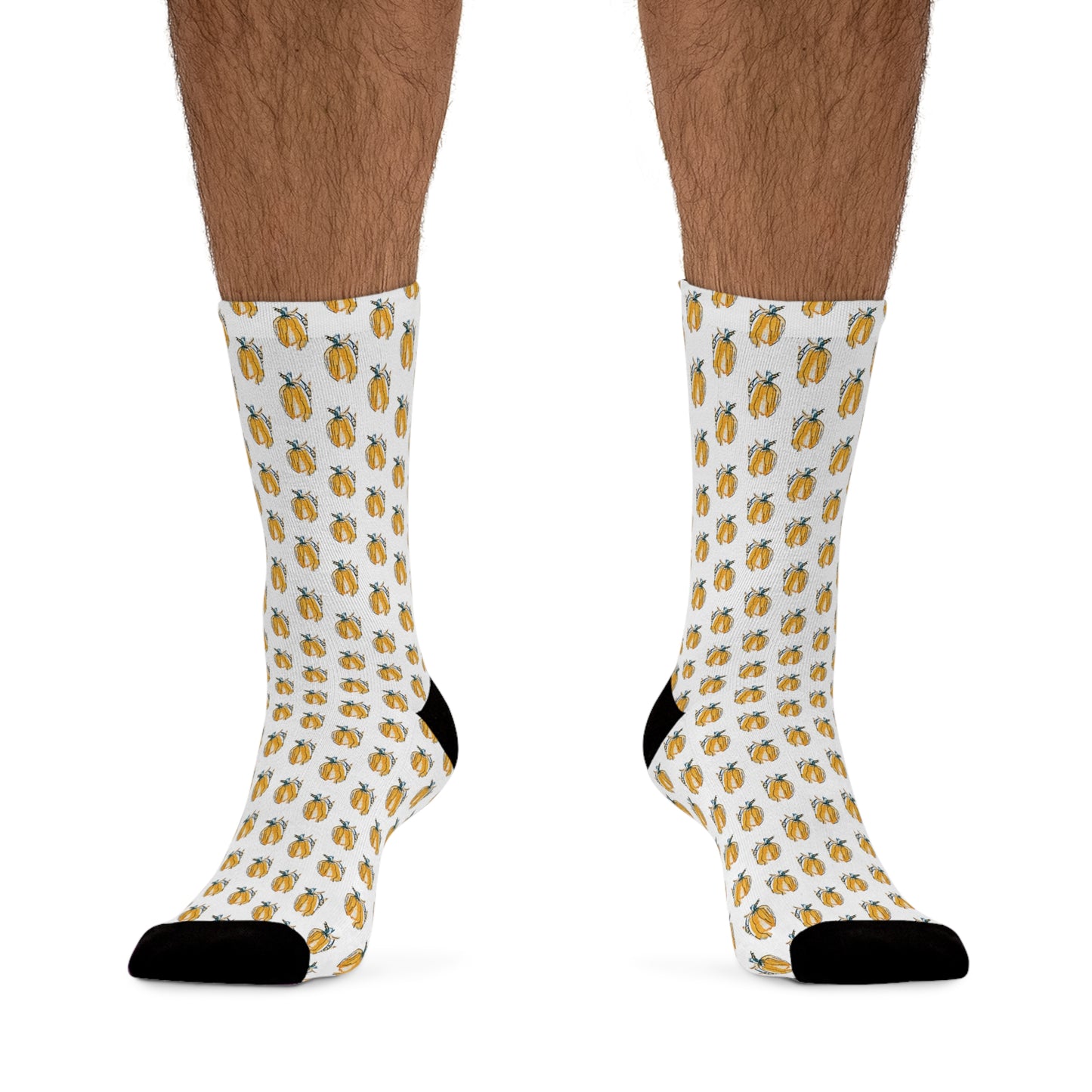 Fall Themed Recycled Poly Socks Featuring Pumpkin Design