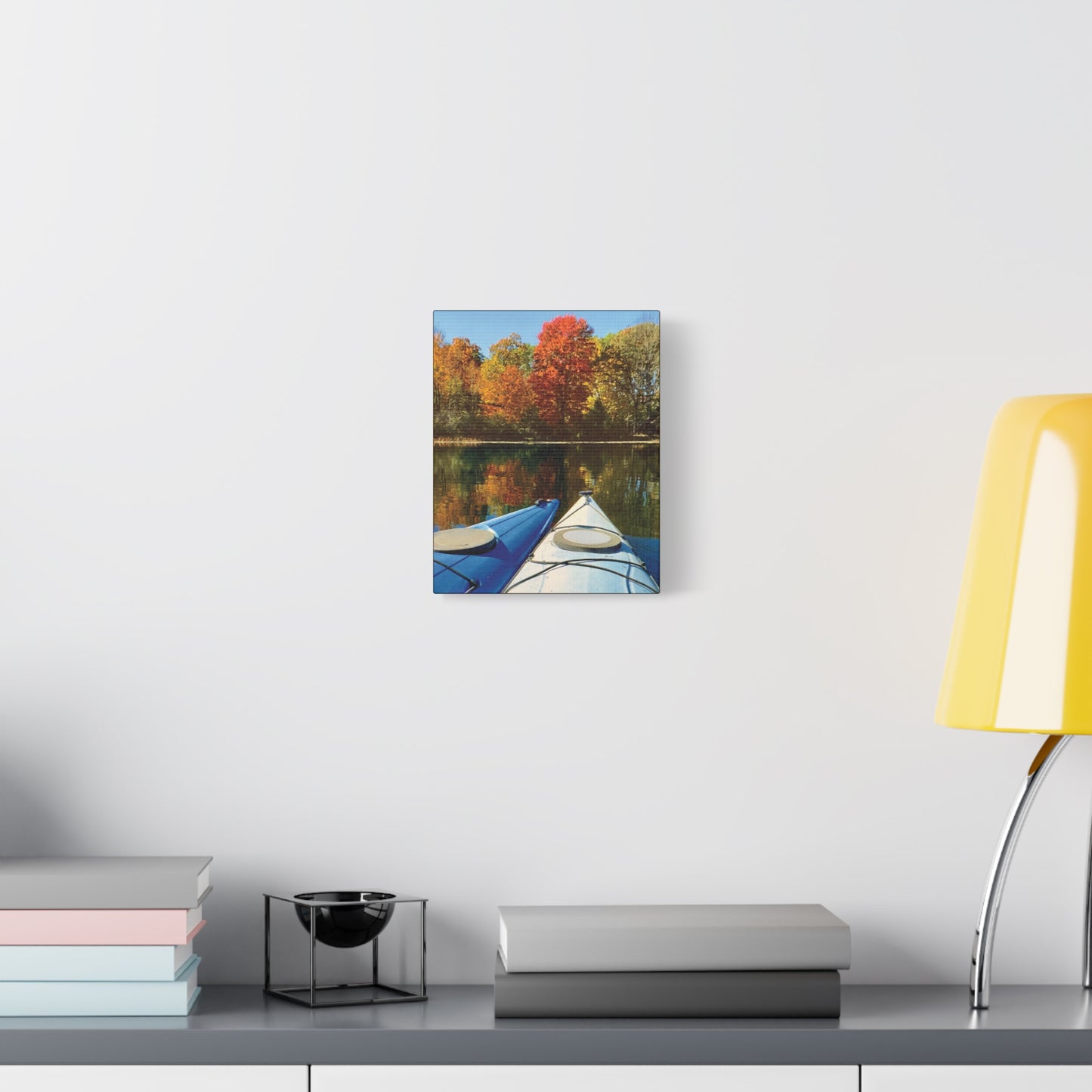Happy Together Fall Kayaking Matte Canvas, Stretched, 1.25". Available in sizes from 8” x 10”-12” x 18”
