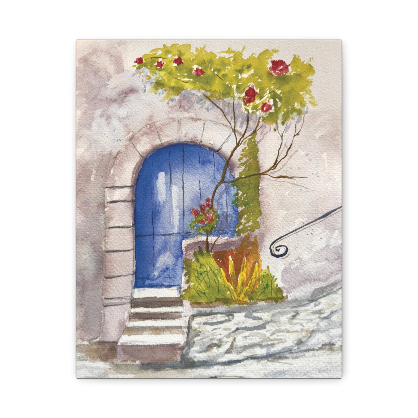 Blue Door Matte Canvas, Stretched, 1.25". Available in sizes from 8" x 10"-24" x 32"