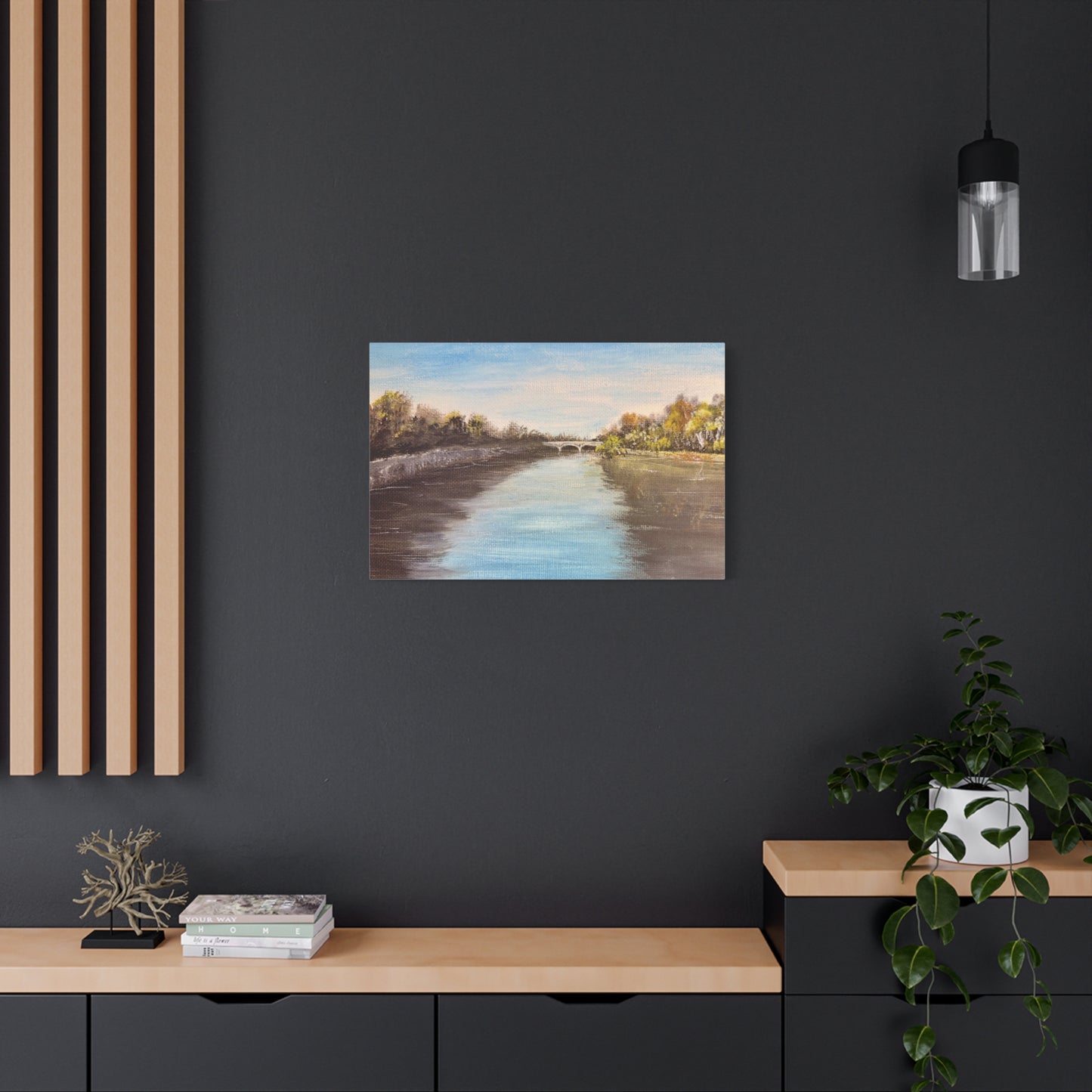 Scenic Tiber River, Rome Matte Canvas, Stretched, 1.25". Available in sizes from 10” x 8”-30” x 24”