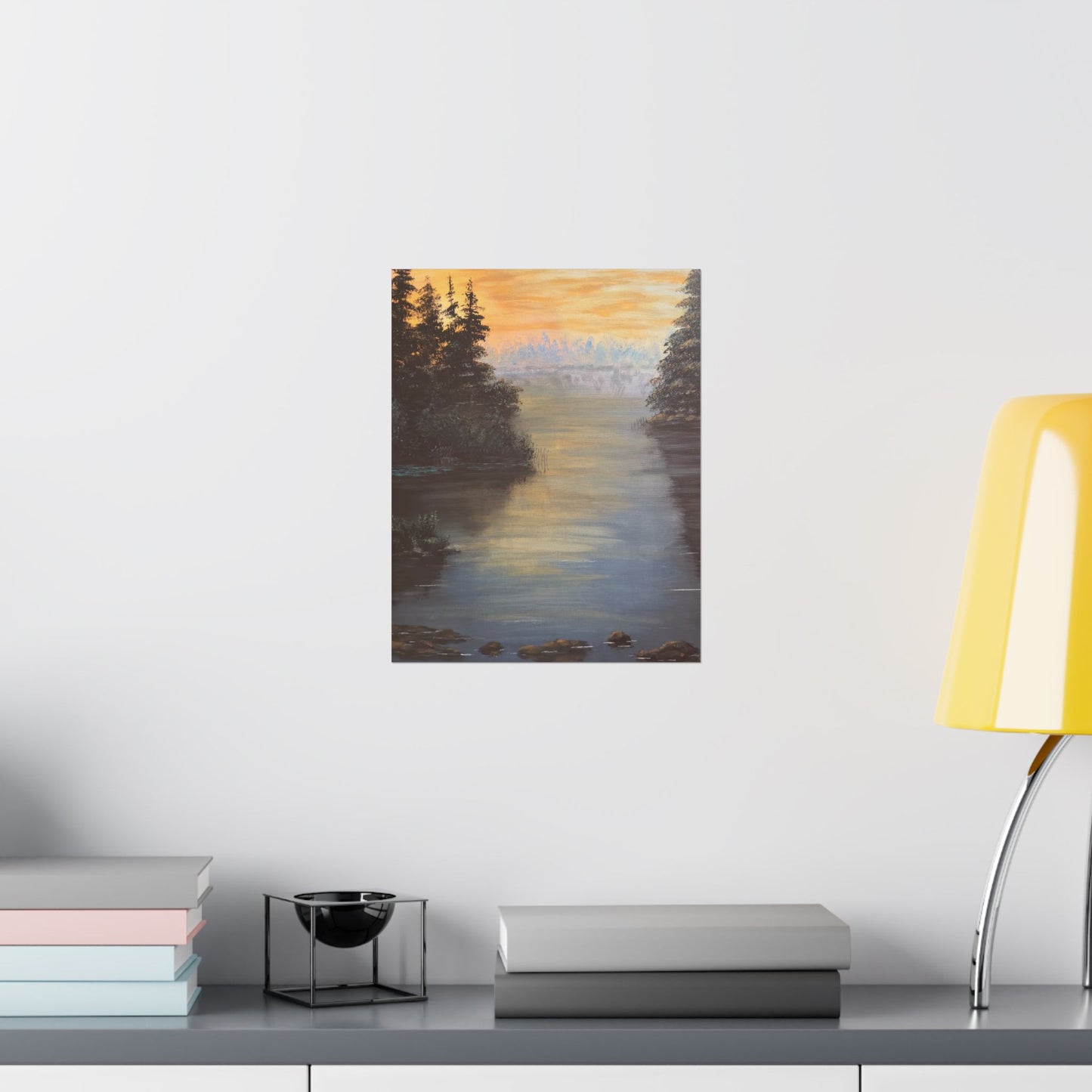 Peaceful Northwoods Lake Matte Vertical Poster. Available in sizes from 8” x 10”-20” x 24”
