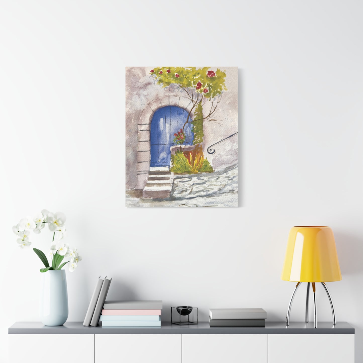 Blue Door Matte Canvas, Stretched, 1.25". Available in sizes from 8" x 10"-24" x 32"