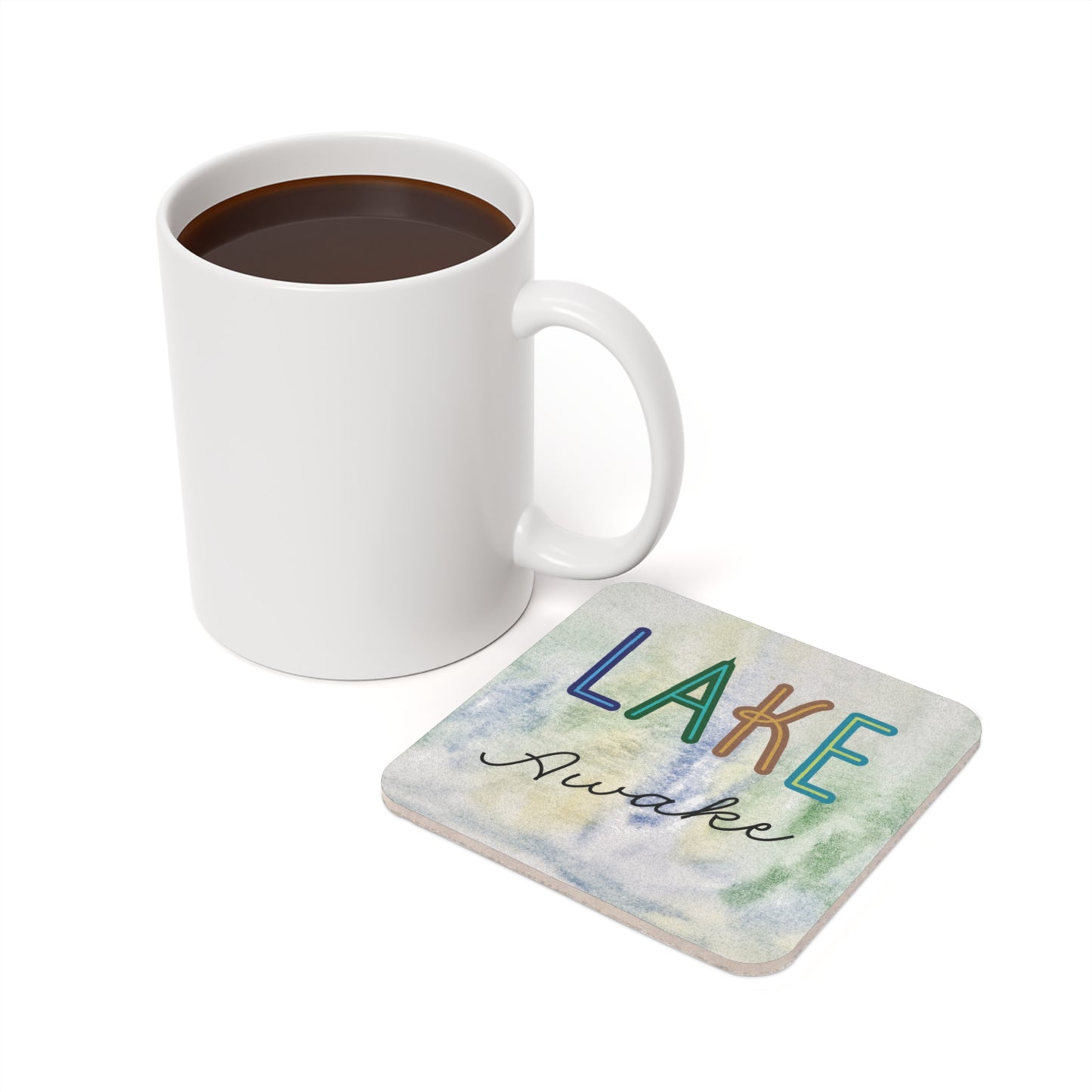 Still Dreaming Lake Awake Cork Back Coaster