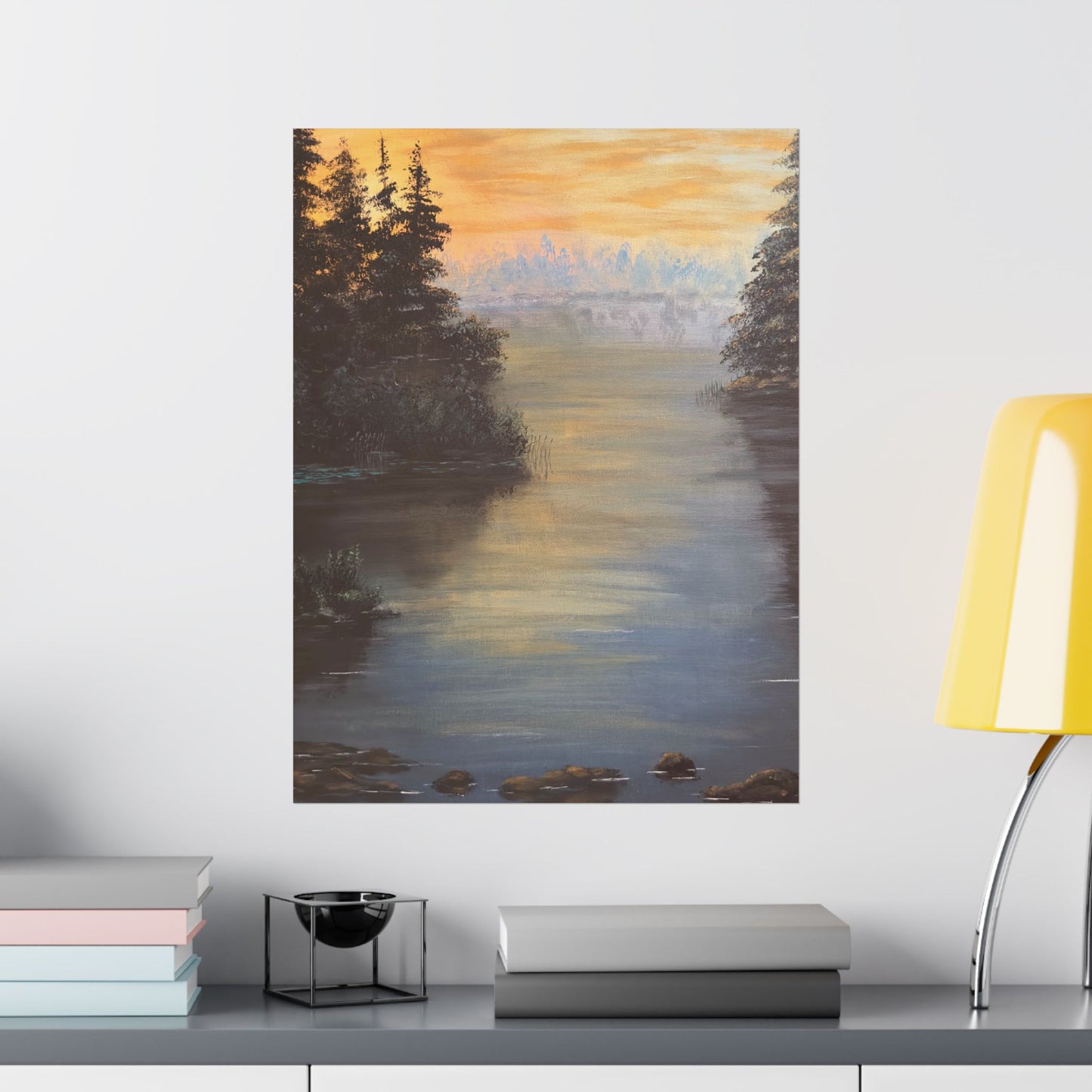 Peaceful Northwoods Lake Matte Vertical Poster. Available in sizes from 8” x 10”-20” x 24”