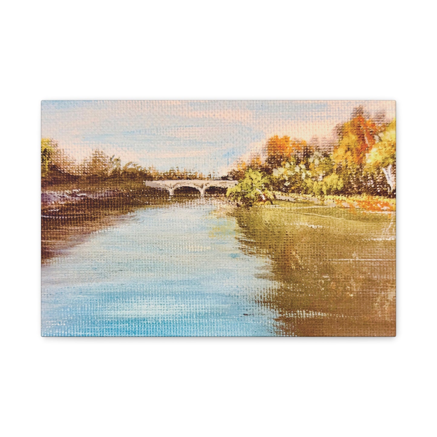 Picturesque Tiber River, Rome Matte Canvas, Stretched, 1.25". Available in sizes from 10” x 8”-18” x 12”