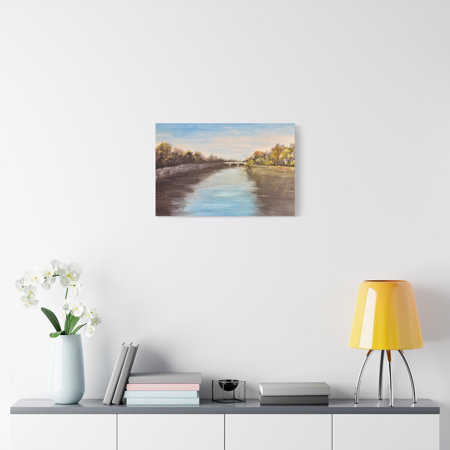 Scenic Tiber River, Rome Matte Canvas, Stretched, 1.25". Available in sizes from 10” x 8”-30” x 24”