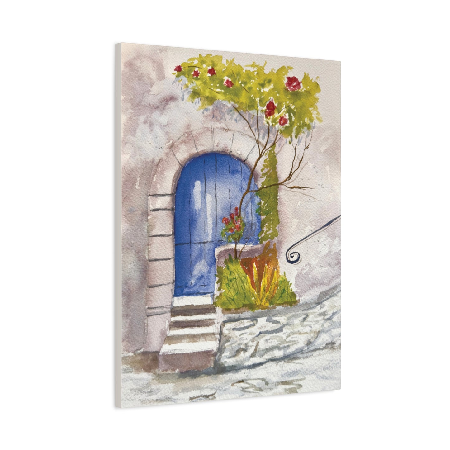 Blue Door Matte Canvas, Stretched, 1.25". Available in sizes from 8" x 10"-24" x 32"