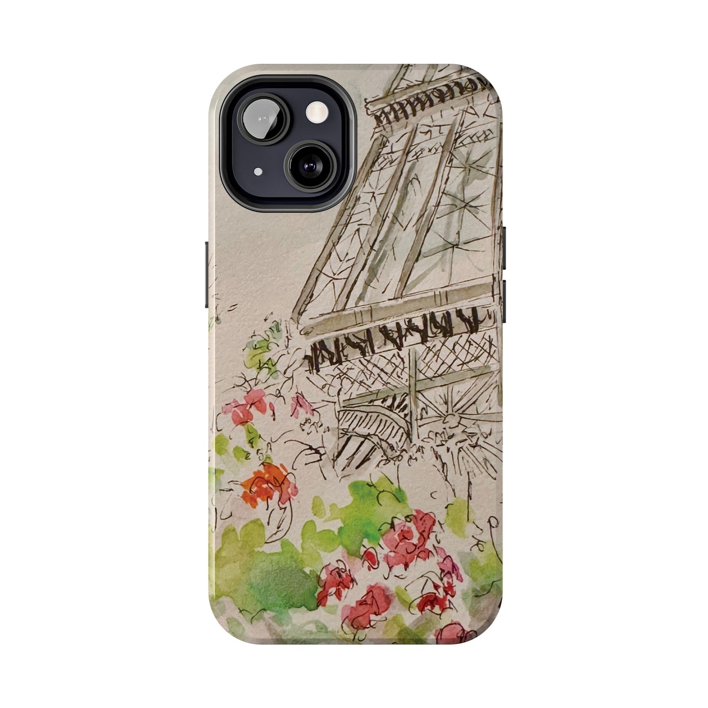 Eiffel Tower and Paris Flowers Phone Case for iPhone 15, 14, 13 and More