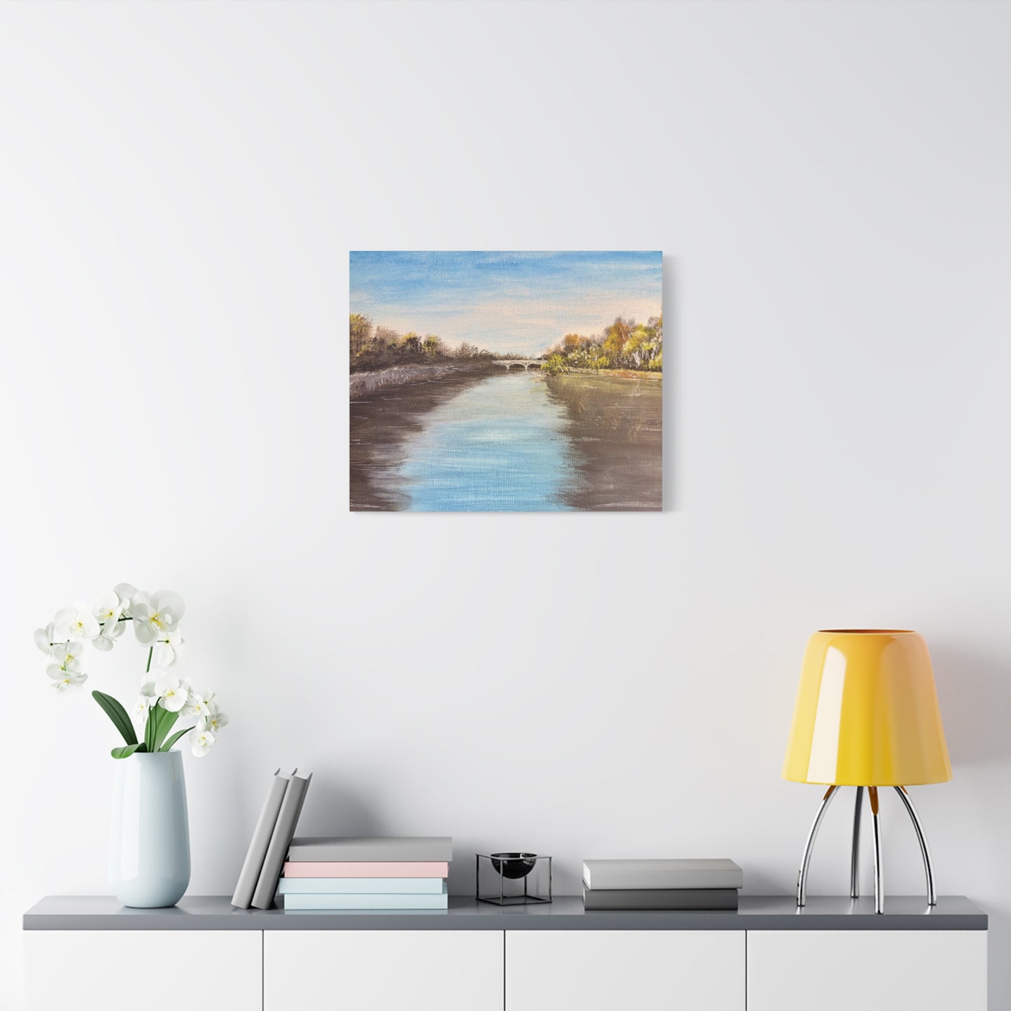 Scenic Tiber River, Rome Matte Canvas, Stretched, 1.25". Available in sizes from 10” x 8”-30” x 24”