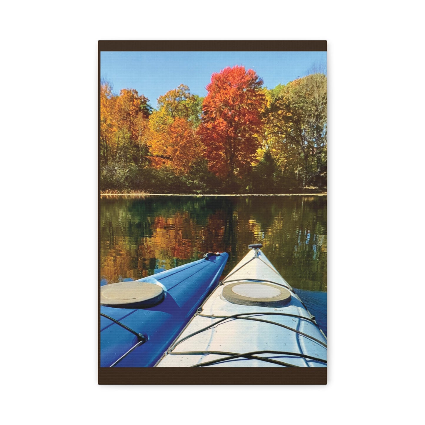 Happy Together Fall Kayaking Matte Canvas, Stretched, 1.25". Available in sizes from 8” x 10”-12” x 18”