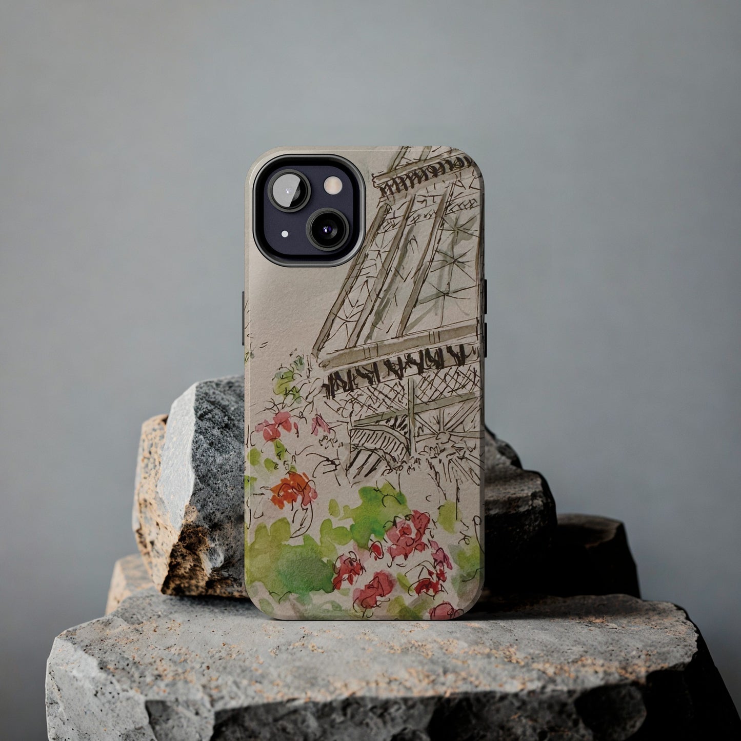 Eiffel Tower and Paris Flowers Phone Case for iPhone 15, 14, 13 and More