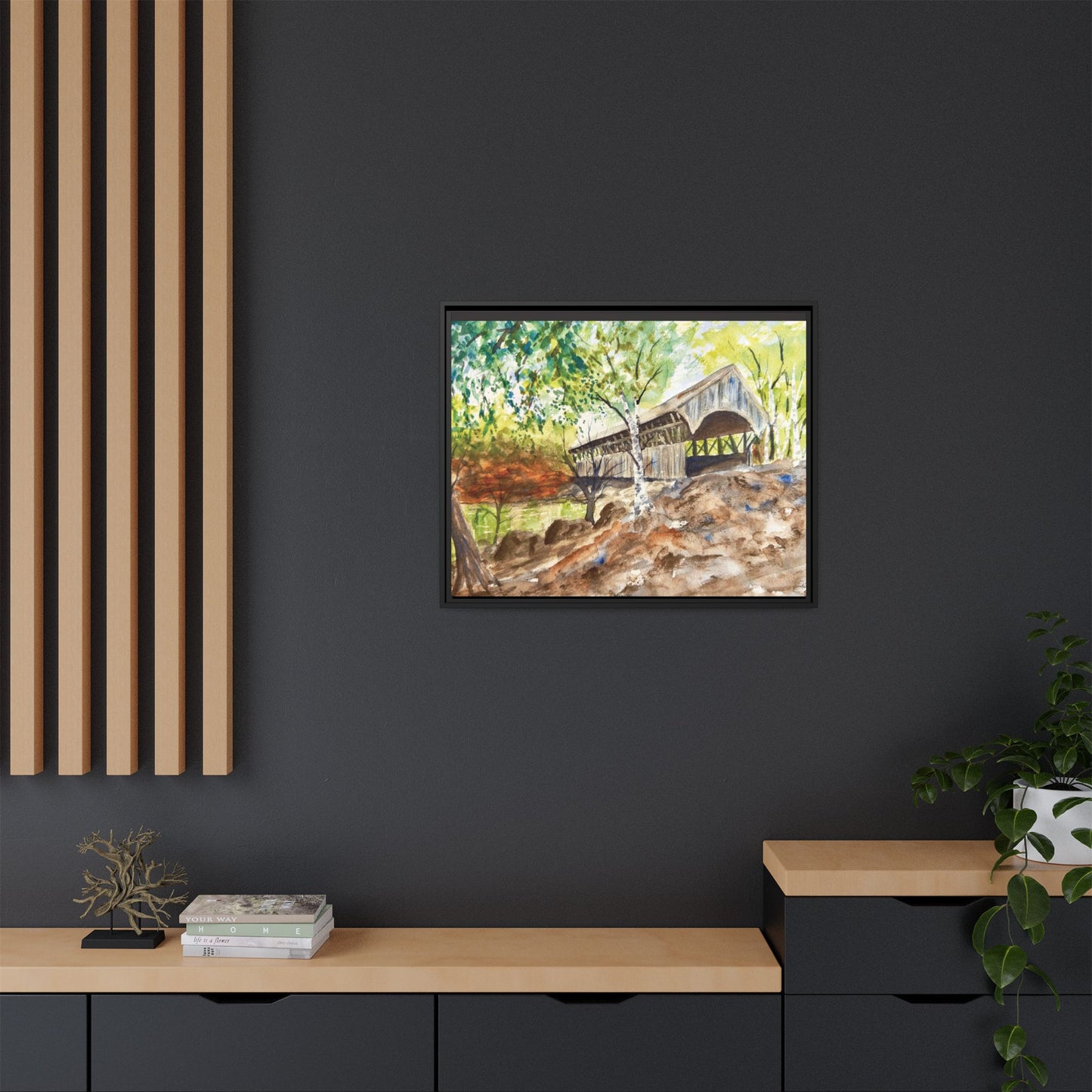 Artist’s Bridge Matte Canvas, Framed (Black or Espresso). Available in sizes from 10”x8”-24”x18”