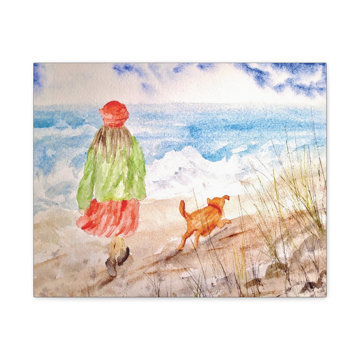 Oceanfront Friends Matte Canvas, Stretched, 1.25". Available in sizes 10” x 8”-20” x 16”