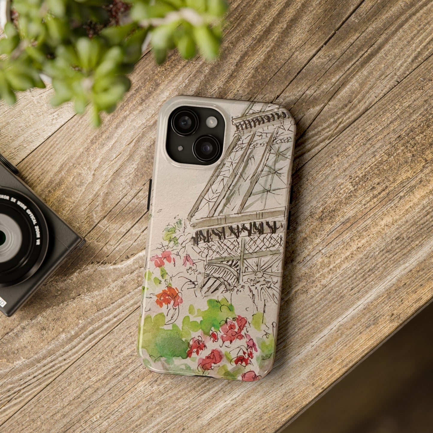 Eiffel Tower and Paris Flowers Phone Case for iPhone 15, 14, 13 and More