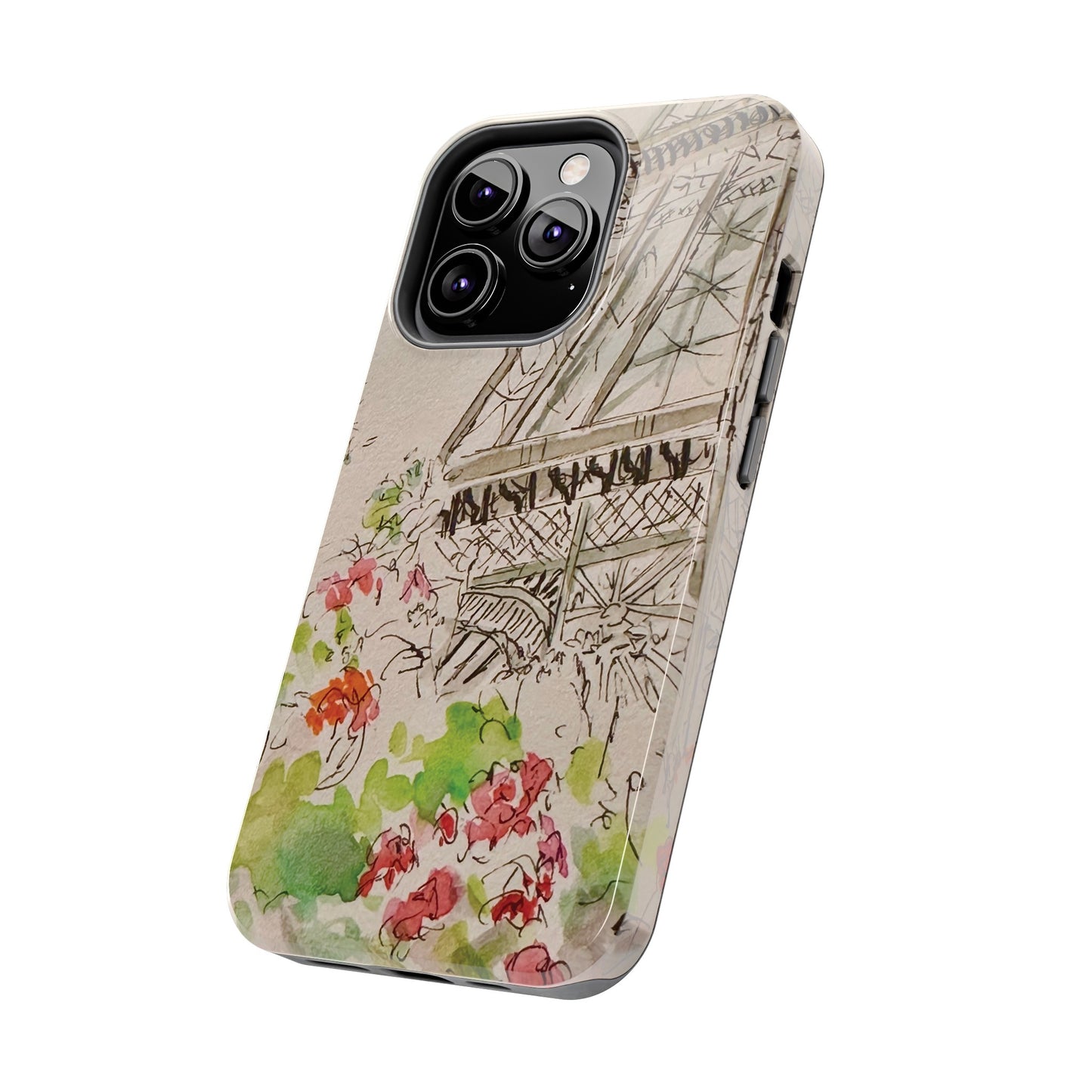 Eiffel Tower and Paris Flowers Phone Case for iPhone 15, 14, 13 and More