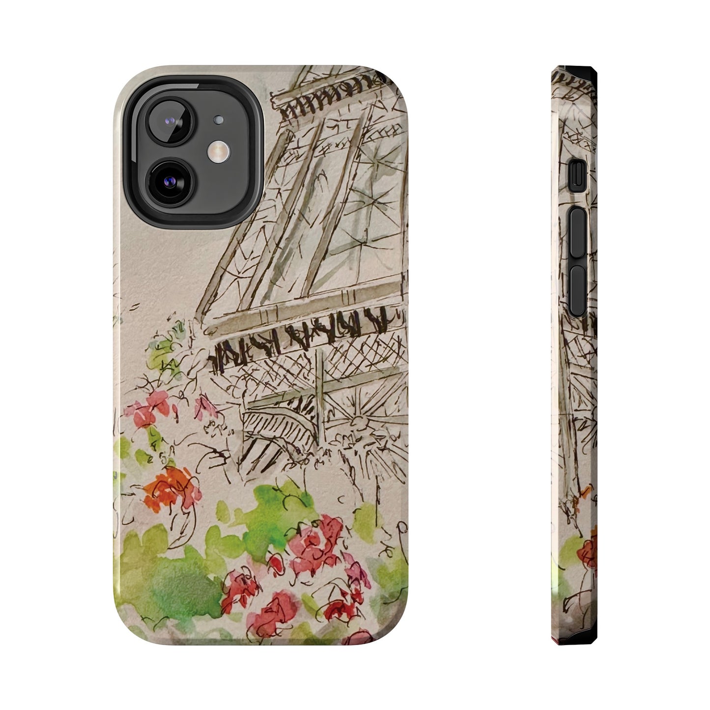 Eiffel Tower and Paris Flowers Phone Case for iPhone 15, 14, 13 and More