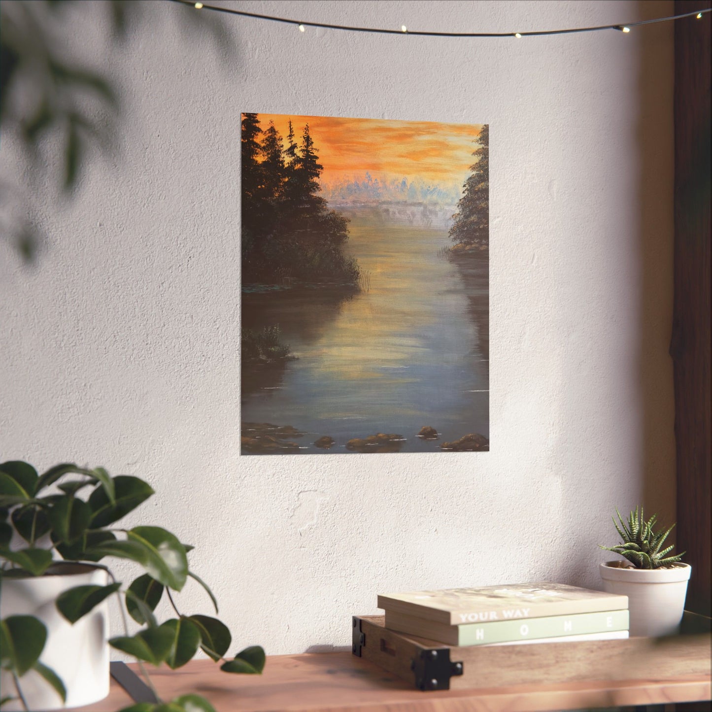 Peaceful Northwoods Lake Matte Vertical Poster. Available in sizes from 8” x 10”-20” x 24”