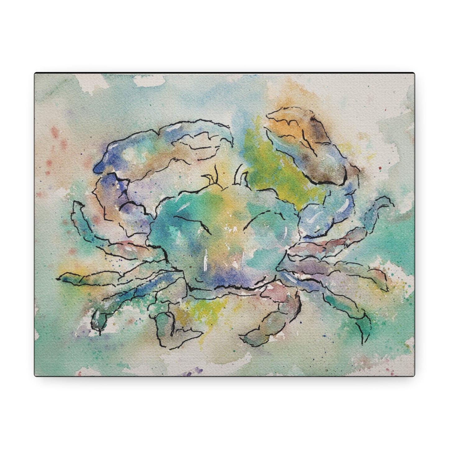 Blue Crab Matte Canvas, Stretched, 1.25". Available in sizes 10” x 8”-20” x 16”