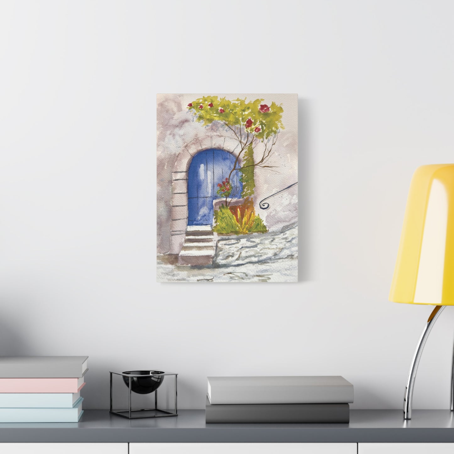 Blue Door Matte Canvas, Stretched, 1.25". Available in sizes from 8" x 10"-24" x 32"