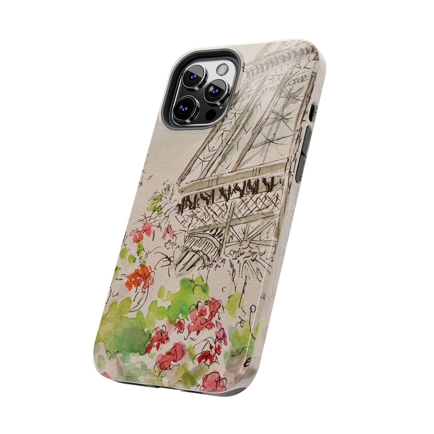 Eiffel Tower and Paris Flowers Phone Case for iPhone 15, 14, 13 and More