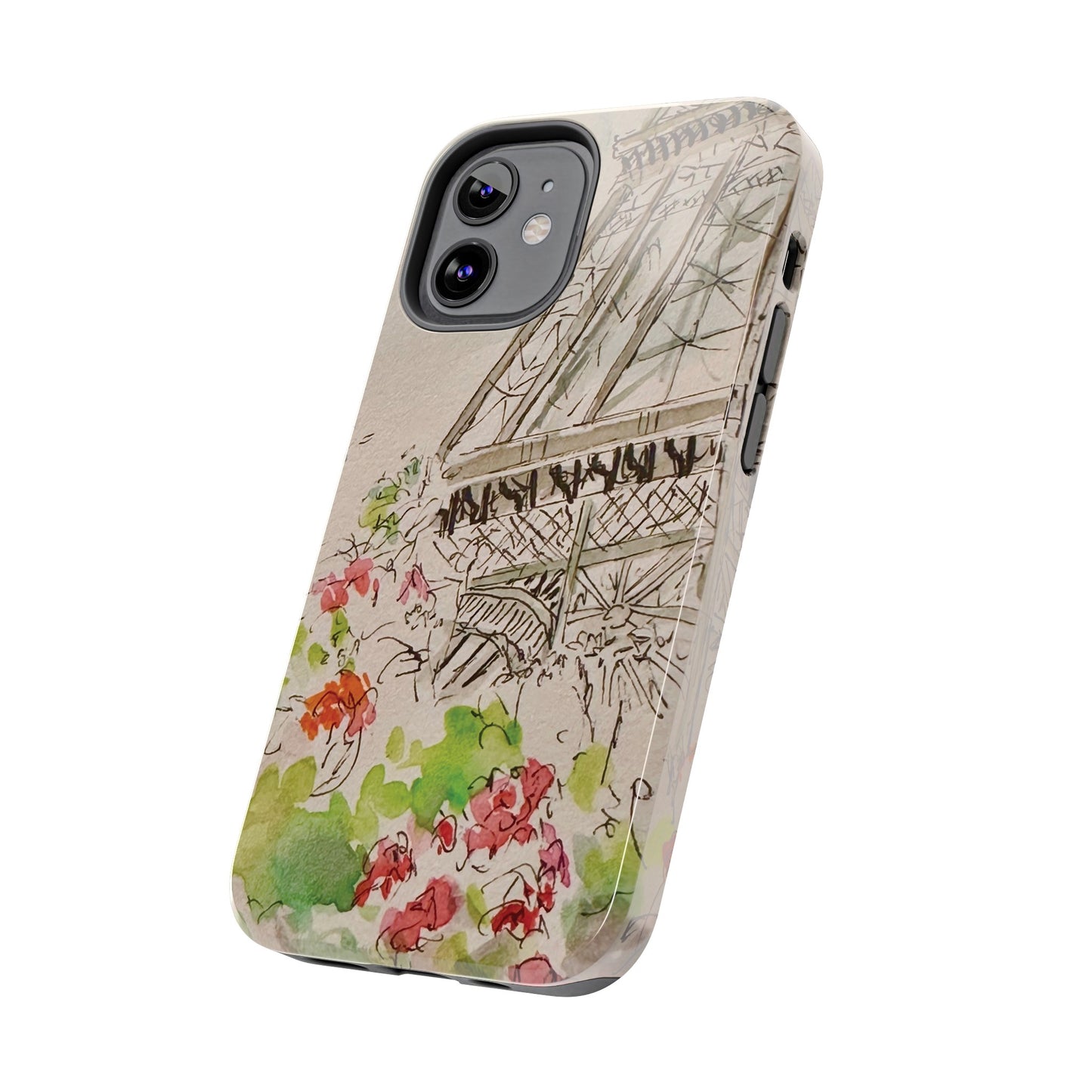 Eiffel Tower and Paris Flowers Phone Case for iPhone 15, 14, 13 and More