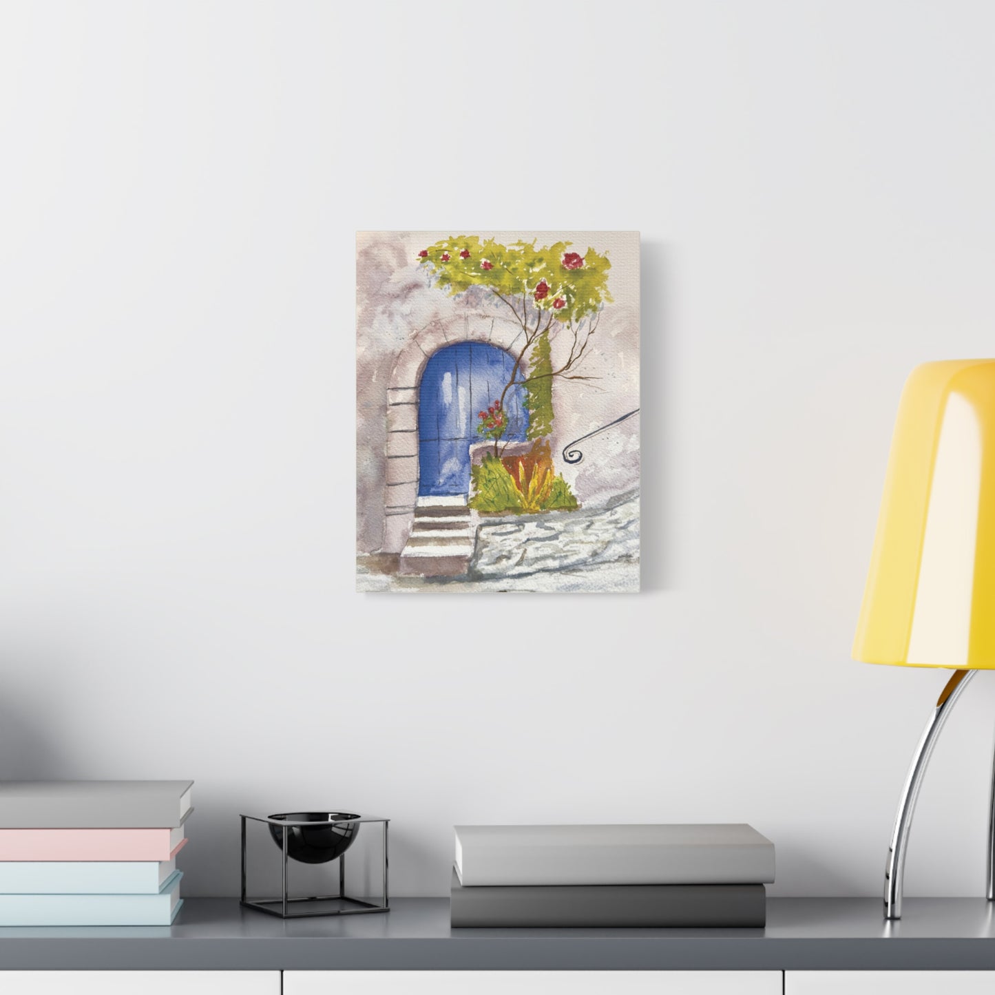 Blue Door Matte Canvas, Stretched, 1.25". Available in sizes from 8" x 10"-24" x 32"