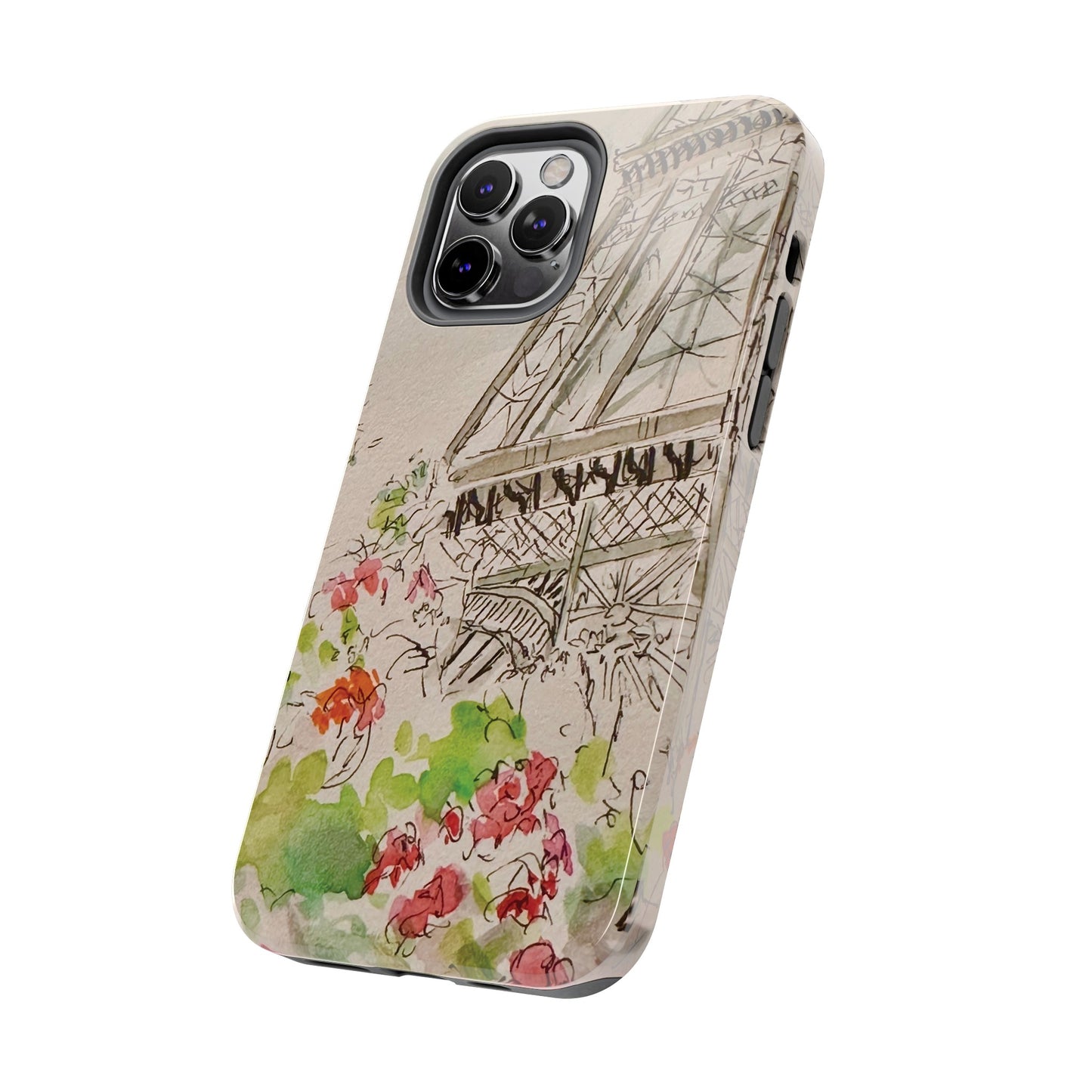 Eiffel Tower and Paris Flowers Phone Case for iPhone 15, 14, 13 and More