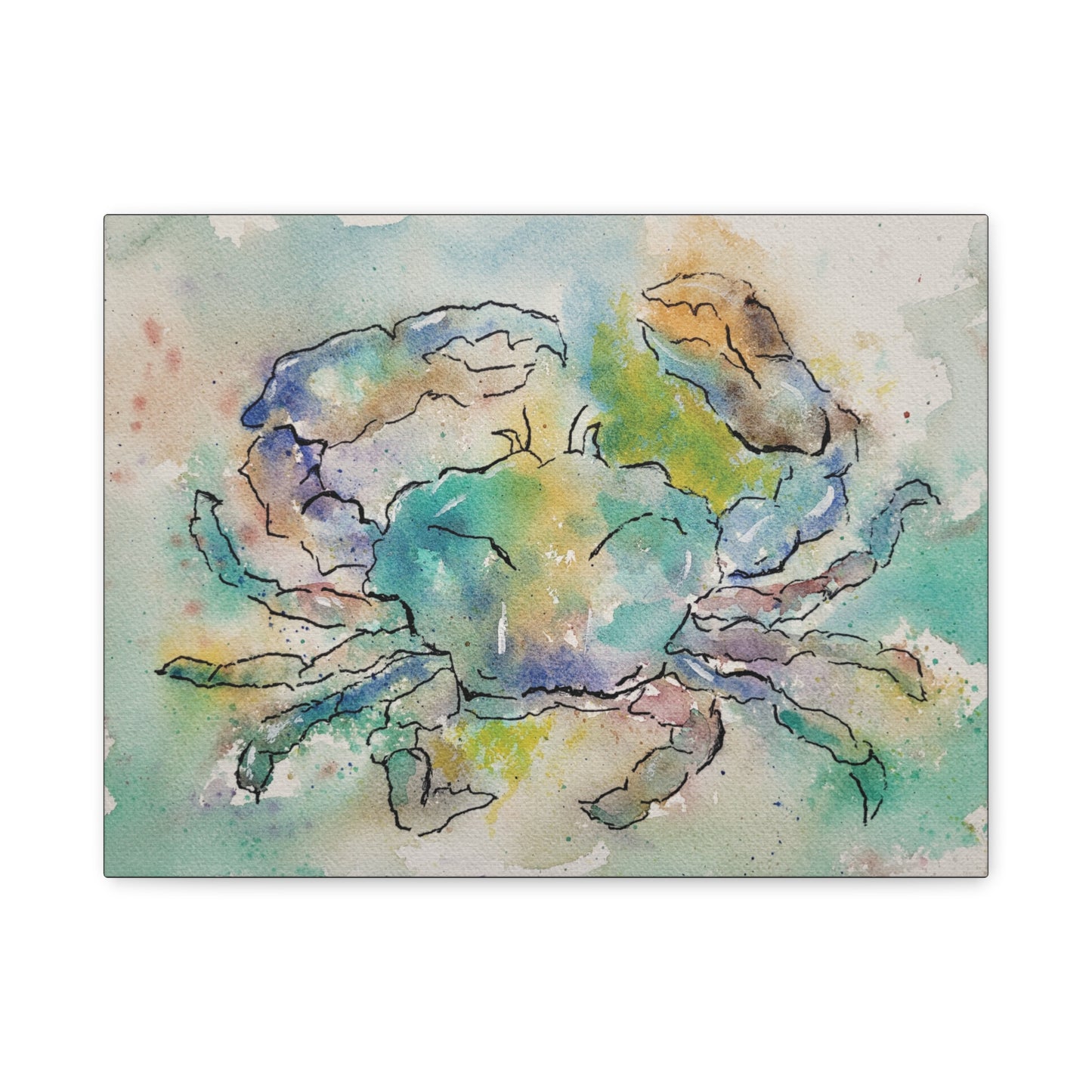 Blue Crab Matte Canvas, Stretched, 1.25". Available in sizes 10” x 8”-20” x 16”