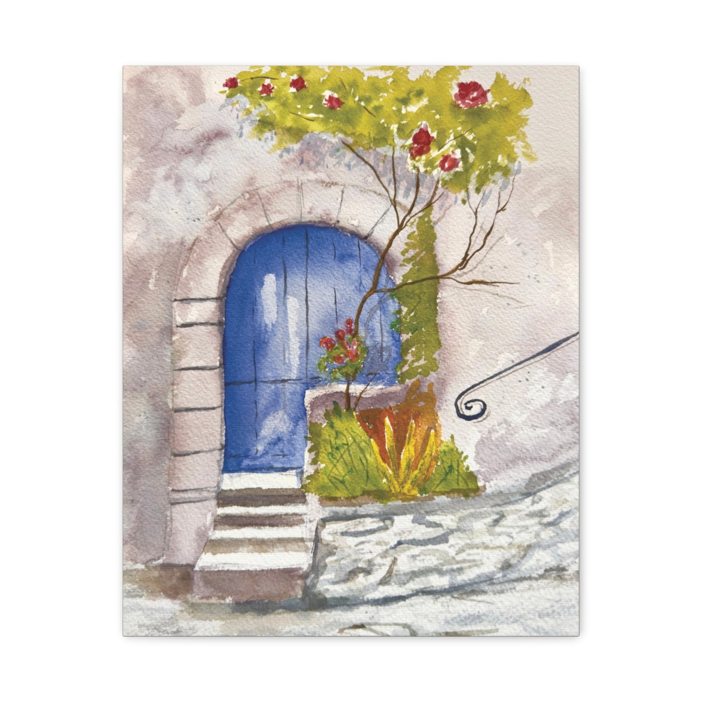 Blue Door Matte Canvas, Stretched, 1.25". Available in sizes from 8" x 10"-24" x 32"