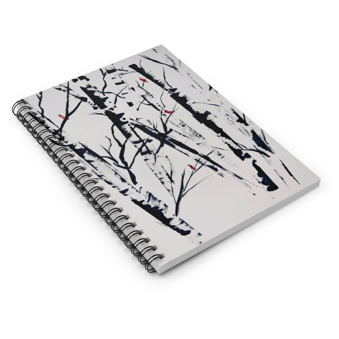 Cardinals and Birches Spiral Notebook - Ruled Line