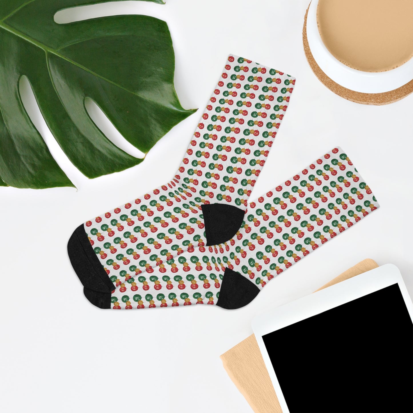 Baubles Recycled Poly Socks Featuring Art Dude (Cream)