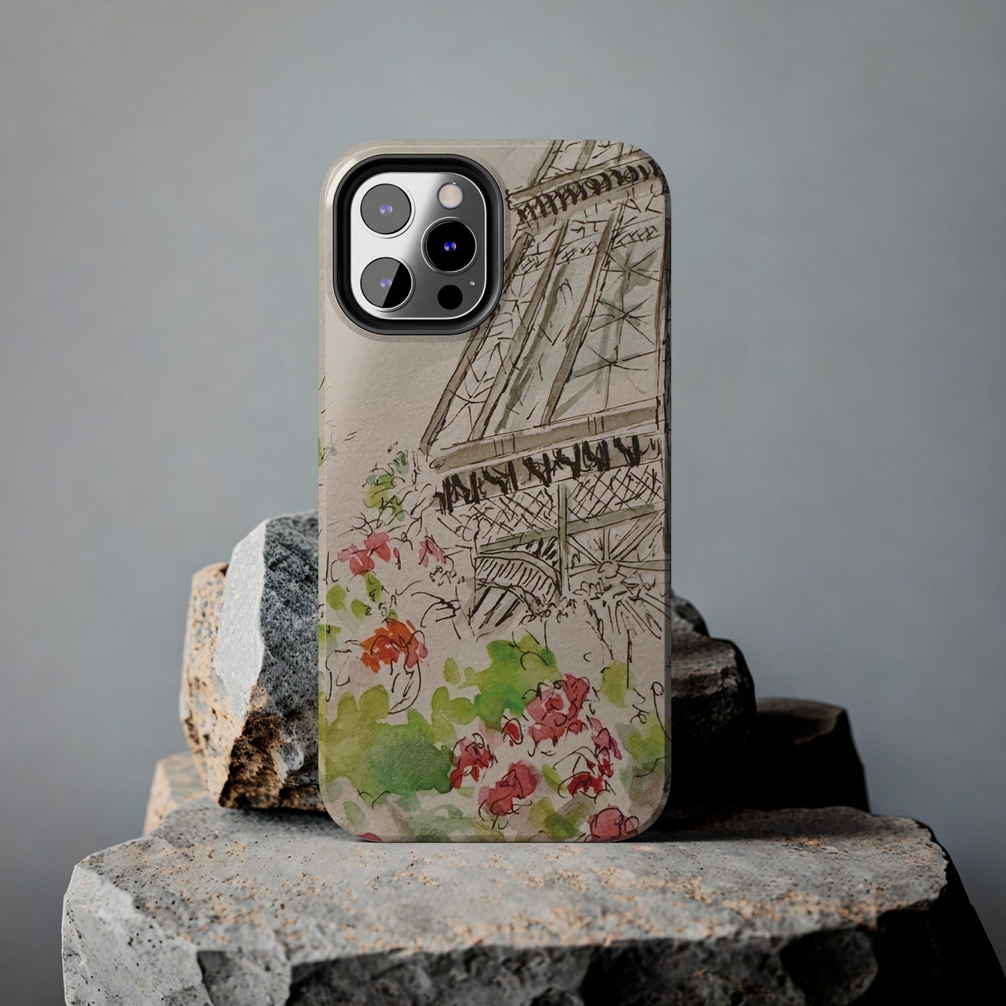 Eiffel Tower and Paris Flowers Phone Case for iPhone 15, 14, 13 and More