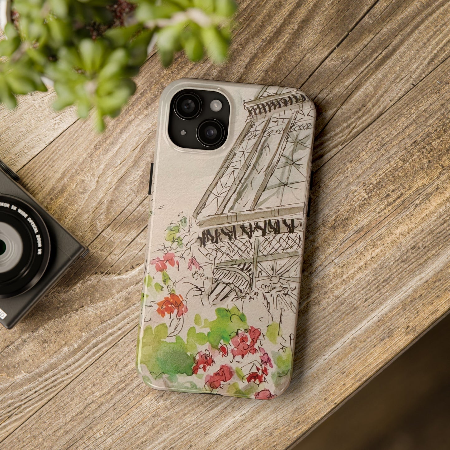 Eiffel Tower and Paris Flowers Phone Case for iPhone 15, 14, 13 and More