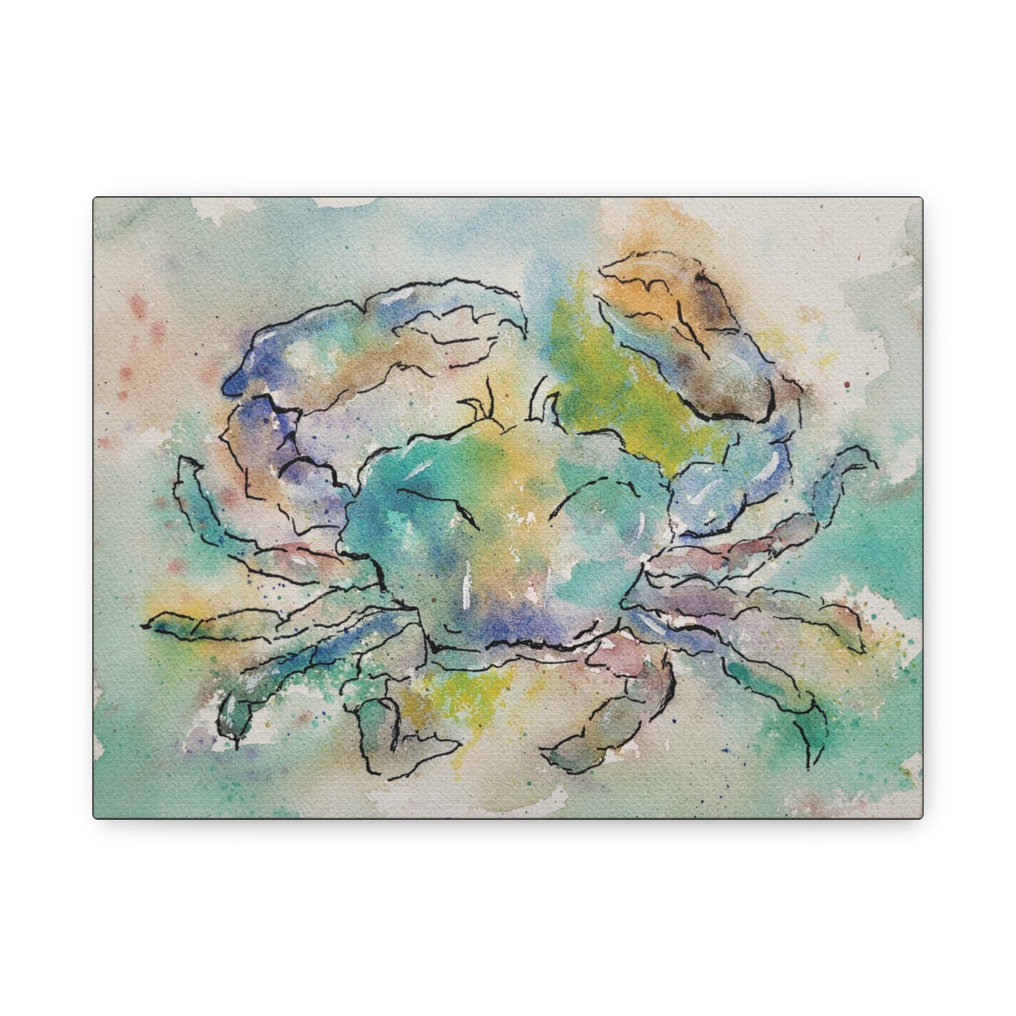 Blue Crab Matte Canvas, Stretched, 1.25". Available in sizes 10” x 8”-20” x 16”