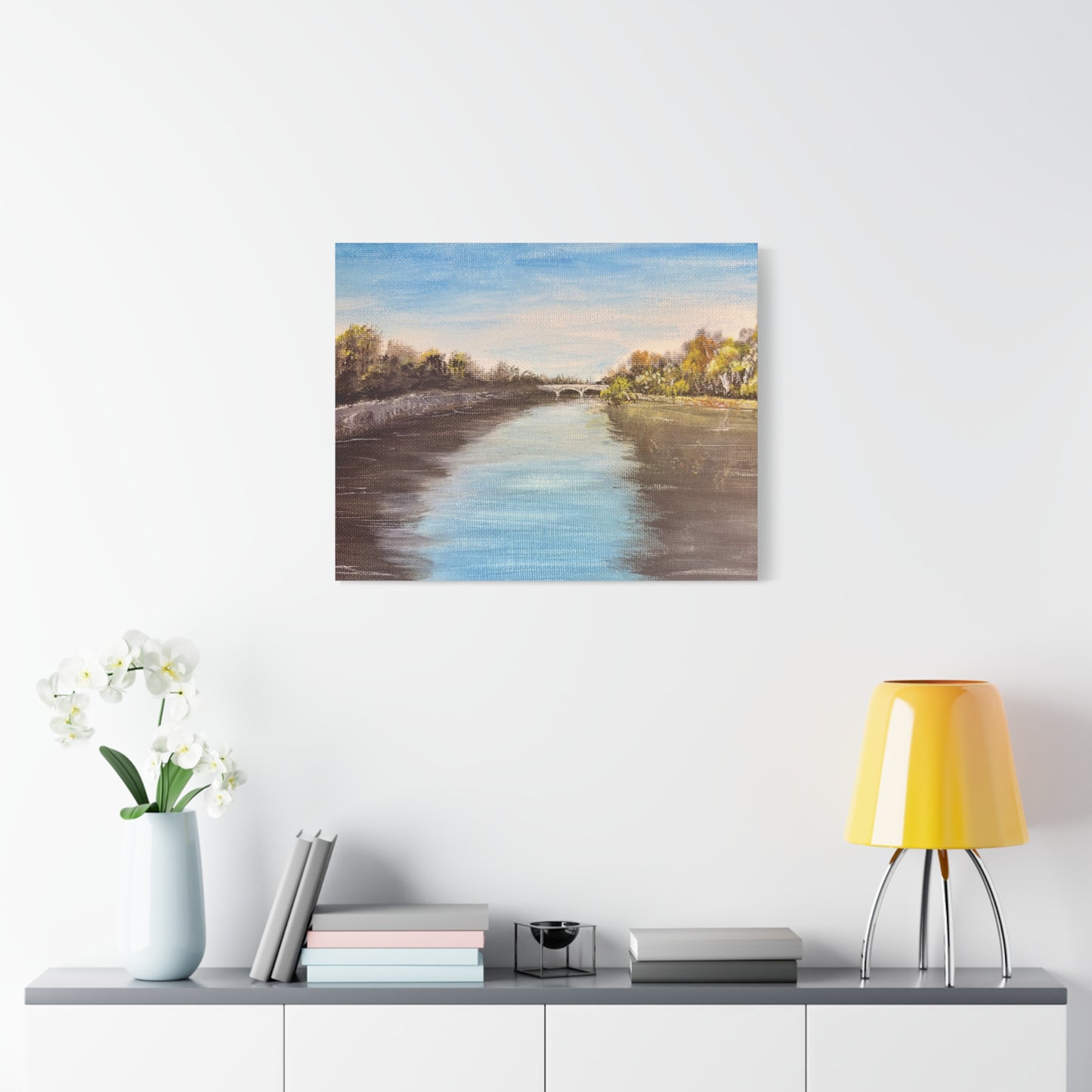 Scenic Tiber River, Rome Matte Canvas, Stretched, 1.25". Available in sizes from 10” x 8”-30” x 24”