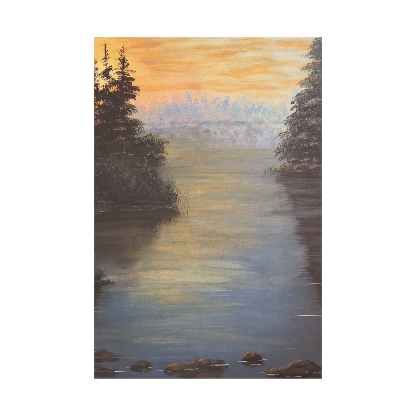Peaceful Northwoods Lake Matte Vertical Poster. Available in sizes from 8” x 10”-20” x 24”