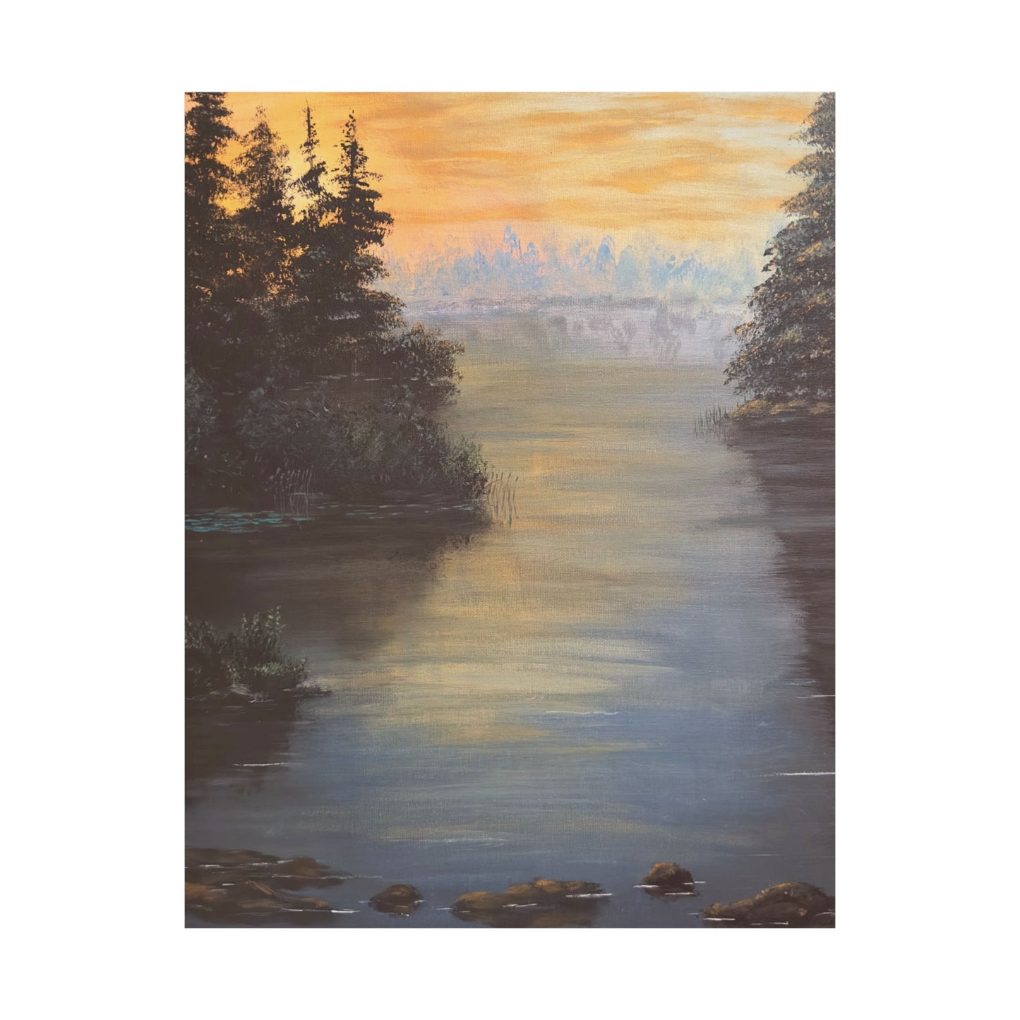 Peaceful Northwoods Lake Matte Vertical Poster. Available in sizes from 8” x 10”-20” x 24”