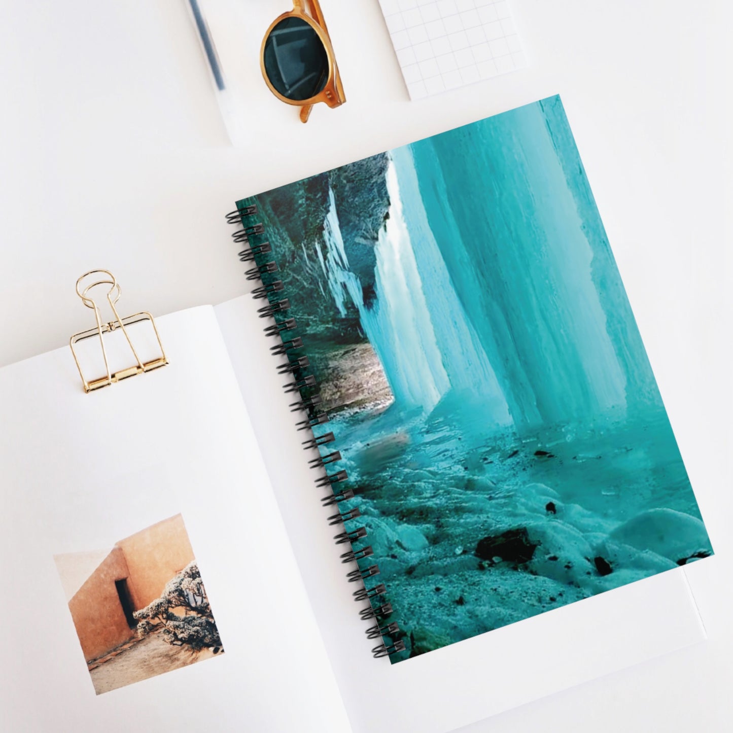 Falling into Blue Spiral Notebook - Ruled Line