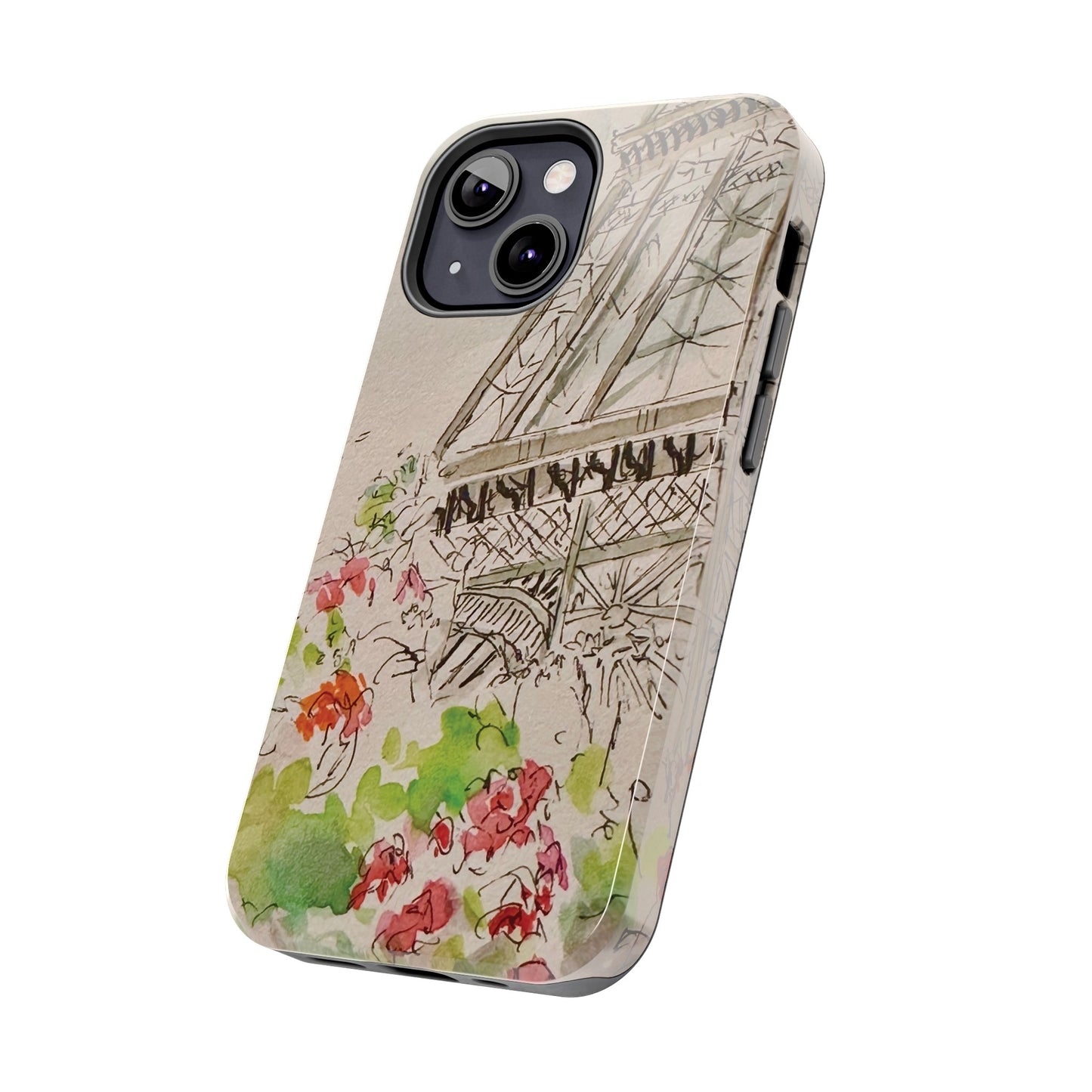 Eiffel Tower and Paris Flowers Phone Case for iPhone 15, 14, 13 and More