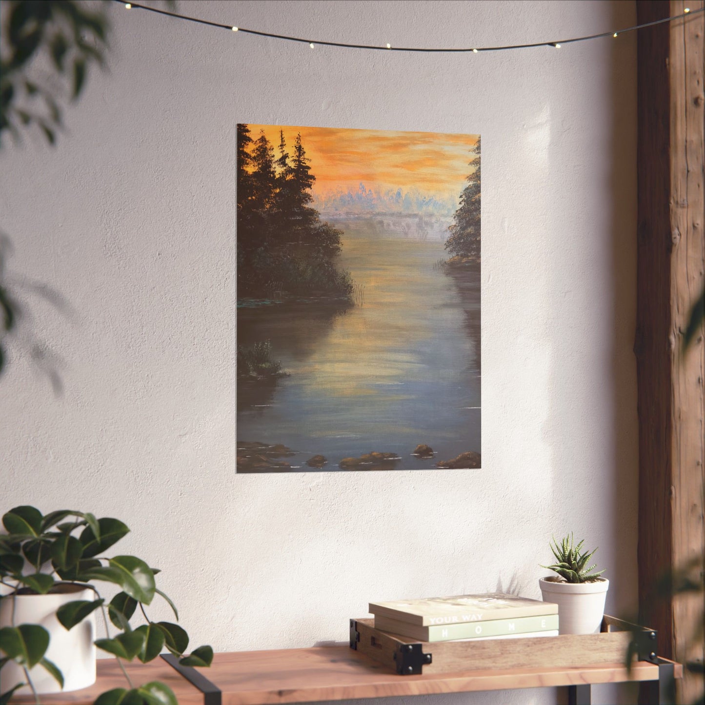 Peaceful Northwoods Lake Matte Vertical Poster. Available in sizes from 8” x 10”-20” x 24”