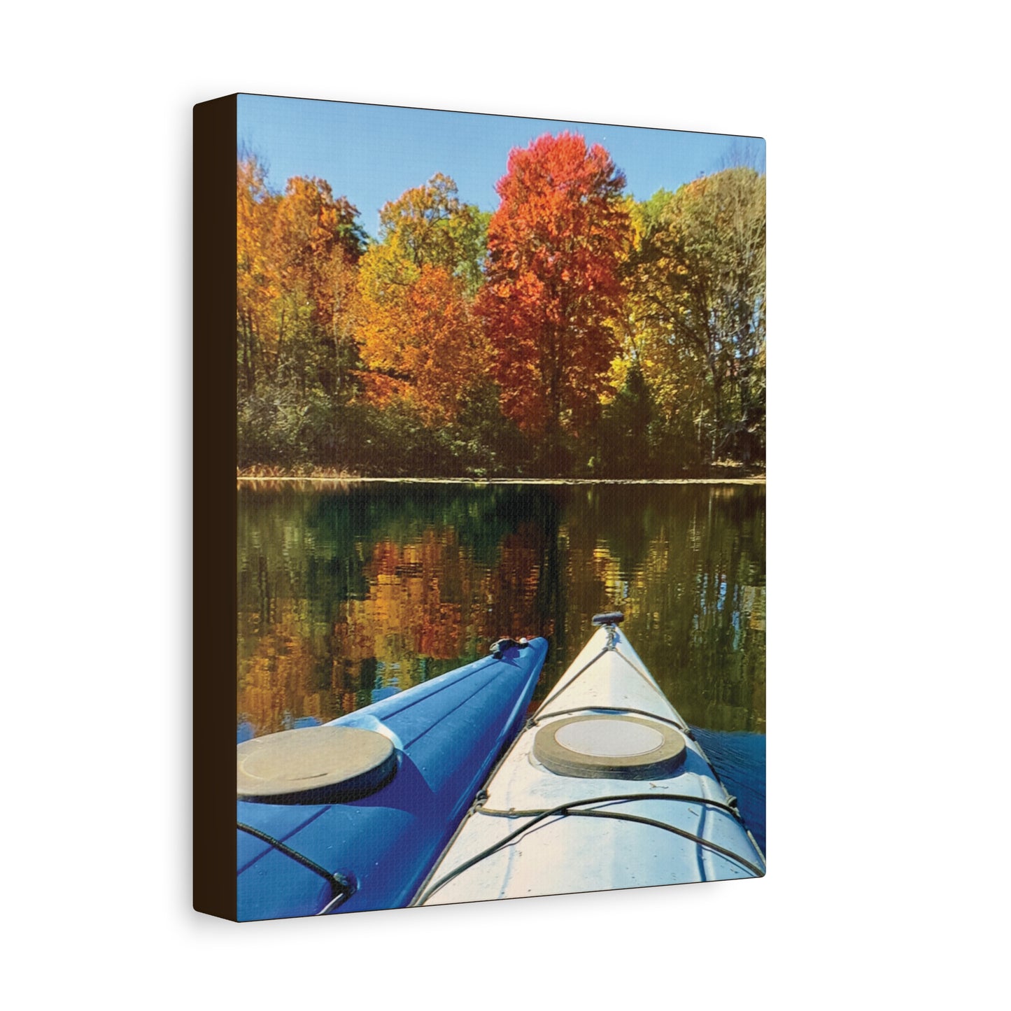 Happy Together Fall Kayaking Matte Canvas, Stretched, 1.25". Available in sizes from 8” x 10”-12” x 18”