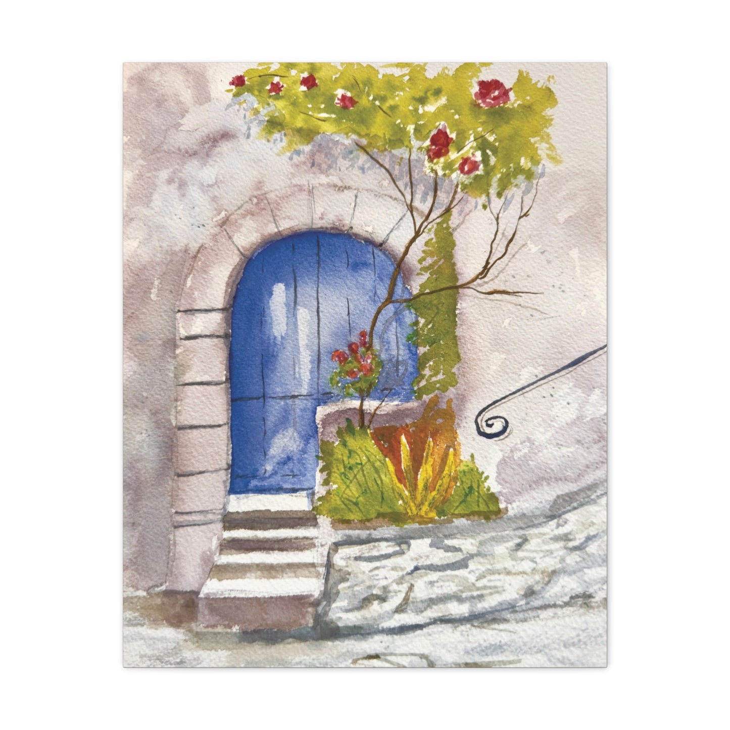 Blue Door Matte Canvas, Stretched, 1.25". Available in sizes from 8" x 10"-24" x 32"