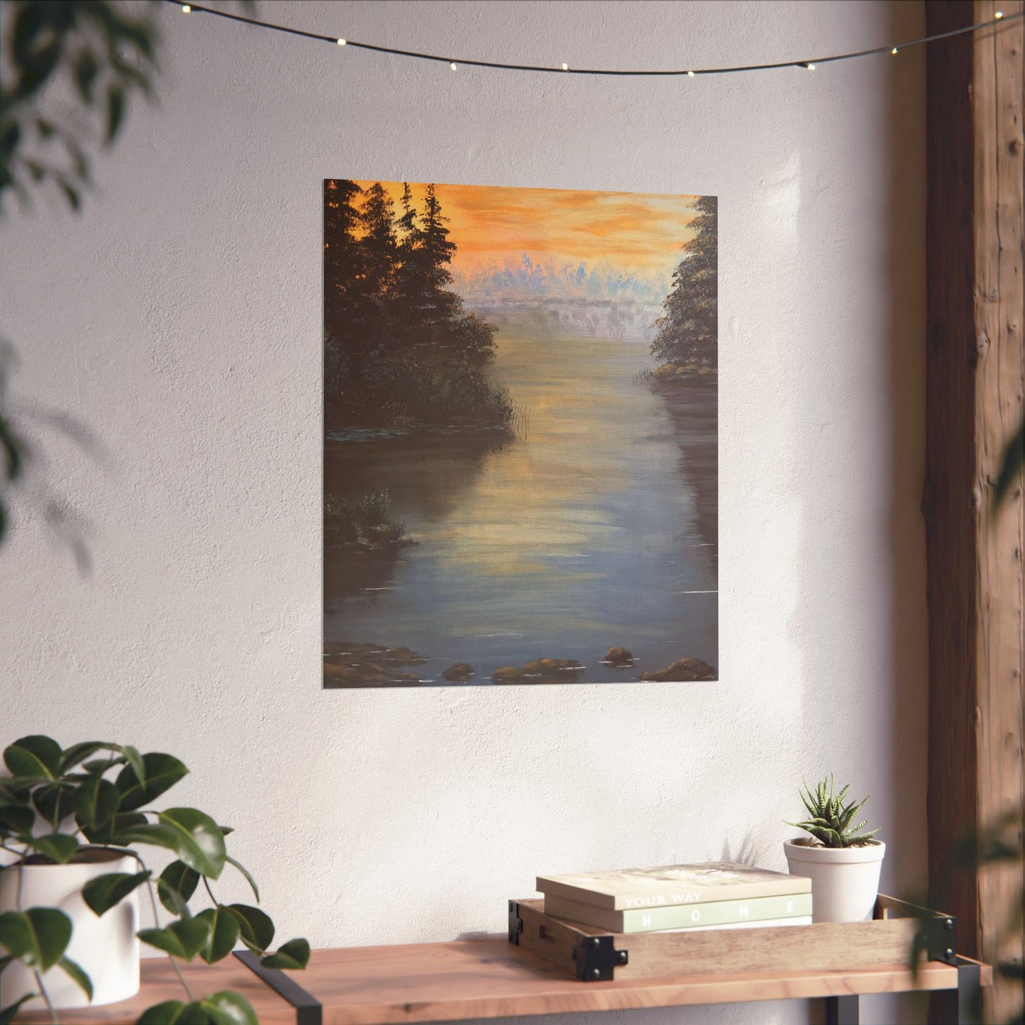 Peaceful Northwoods Lake Matte Vertical Poster. Available in sizes from 8” x 10”-20” x 24”