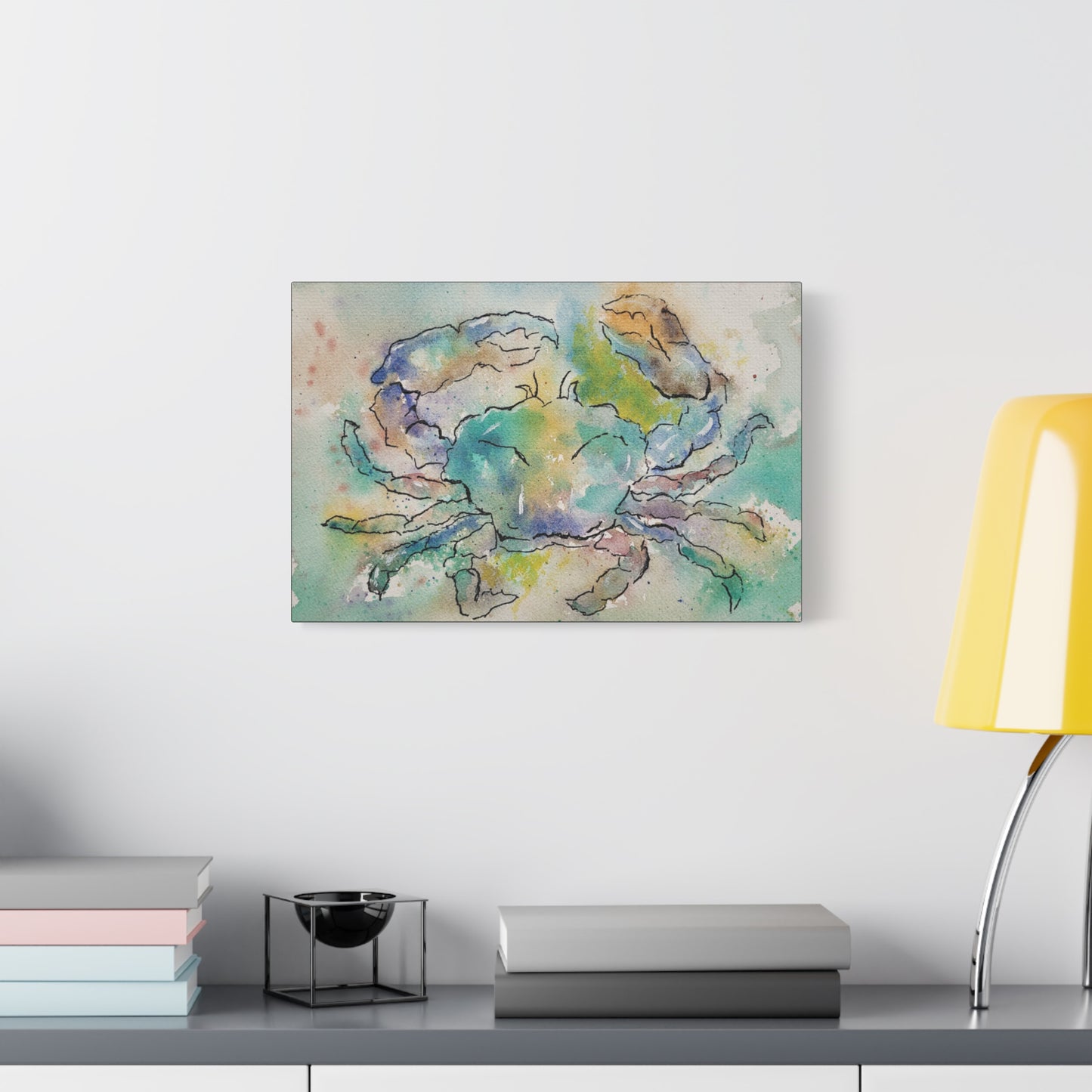 Blue Crab Matte Canvas, Stretched, 1.25". Available in sizes 10” x 8”-20” x 16”
