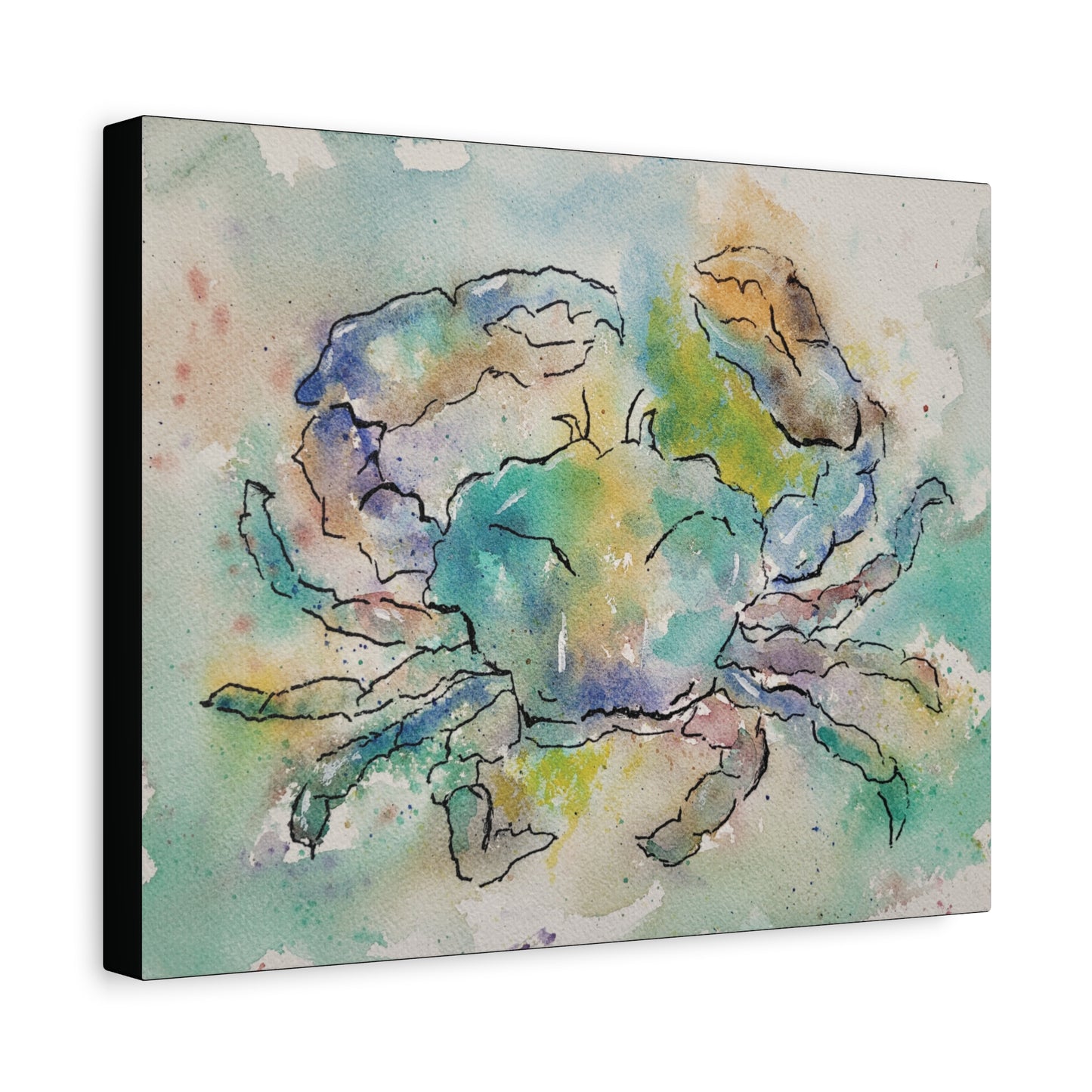 Blue Crab Matte Canvas, Stretched, 1.25". Available in sizes 10” x 8”-20” x 16”