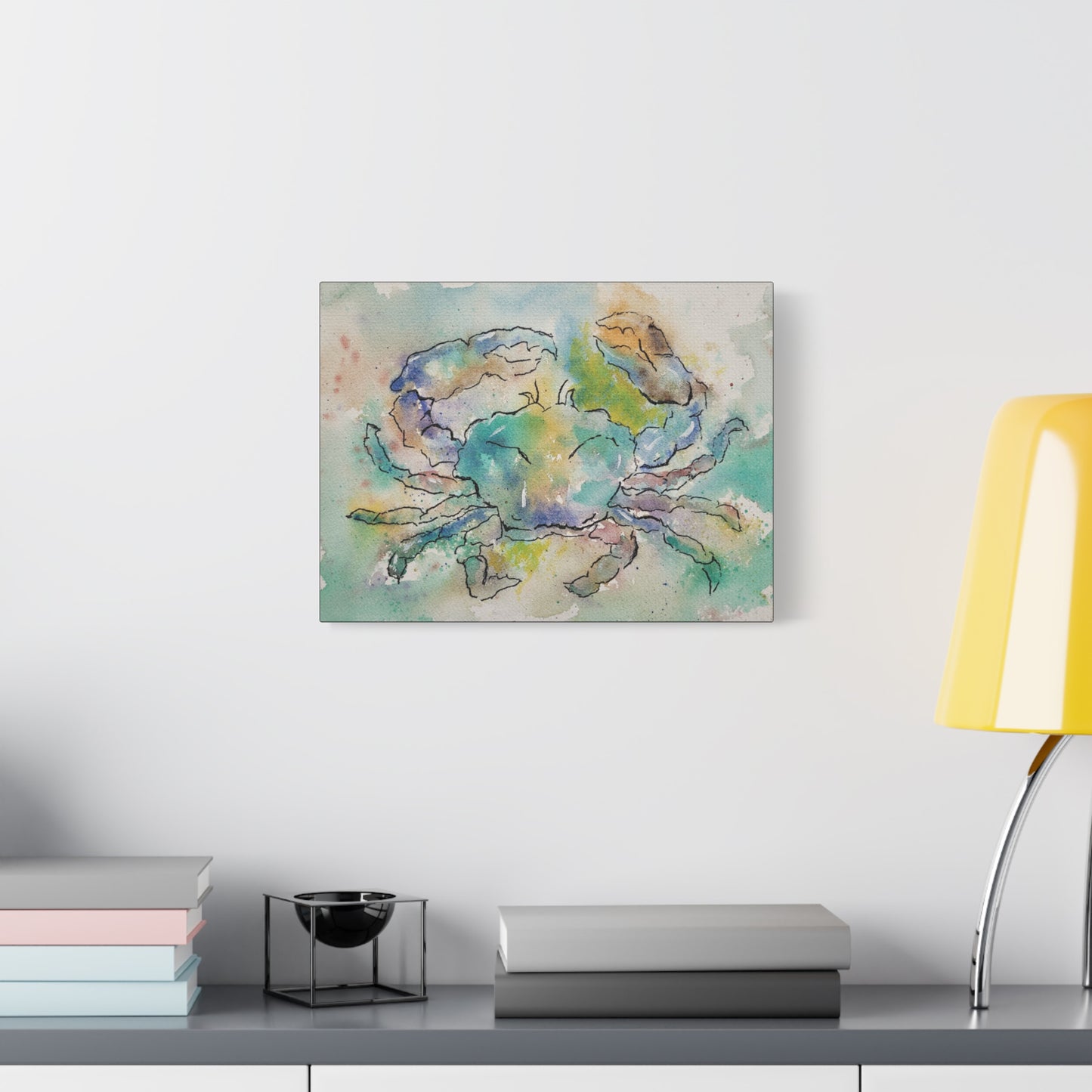 Blue Crab Matte Canvas, Stretched, 1.25". Available in sizes 10” x 8”-20” x 16”