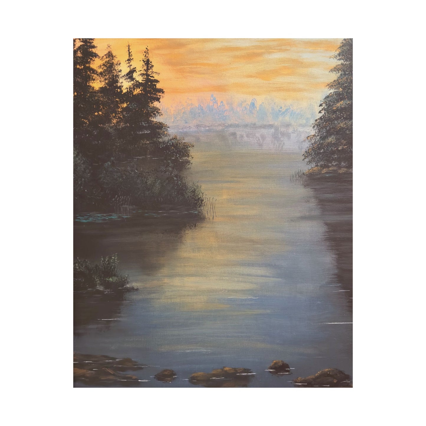 Peaceful Northwoods Lake Matte Vertical Poster. Available in sizes from 8” x 10”-20” x 24”